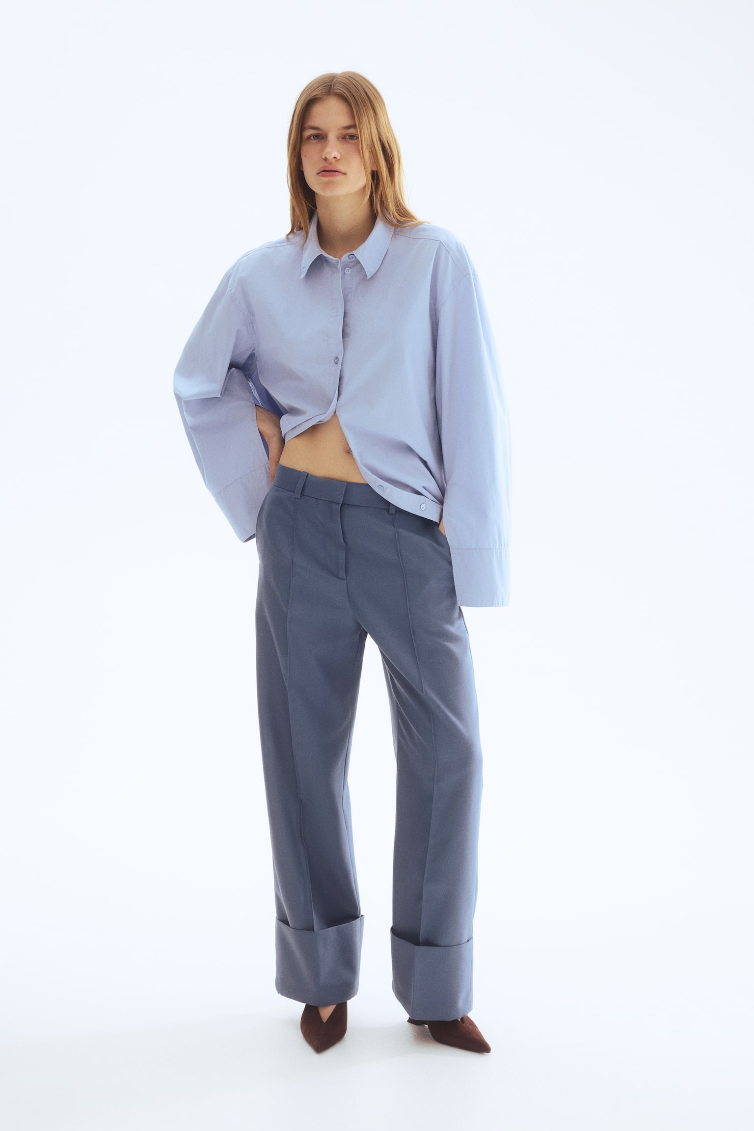 Pantalon chic en twill - Bleu ancien - 3