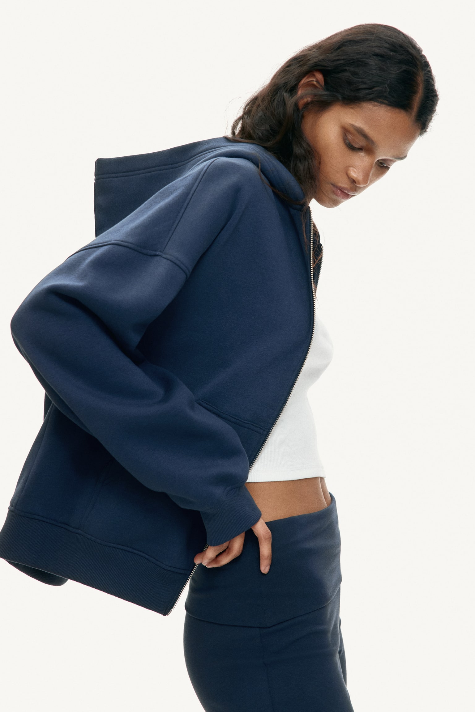 Zip-through hoodie - Navy blue/Dark red/Light grey marl/Black/Dark mole/Light blue/Grey marl - 5