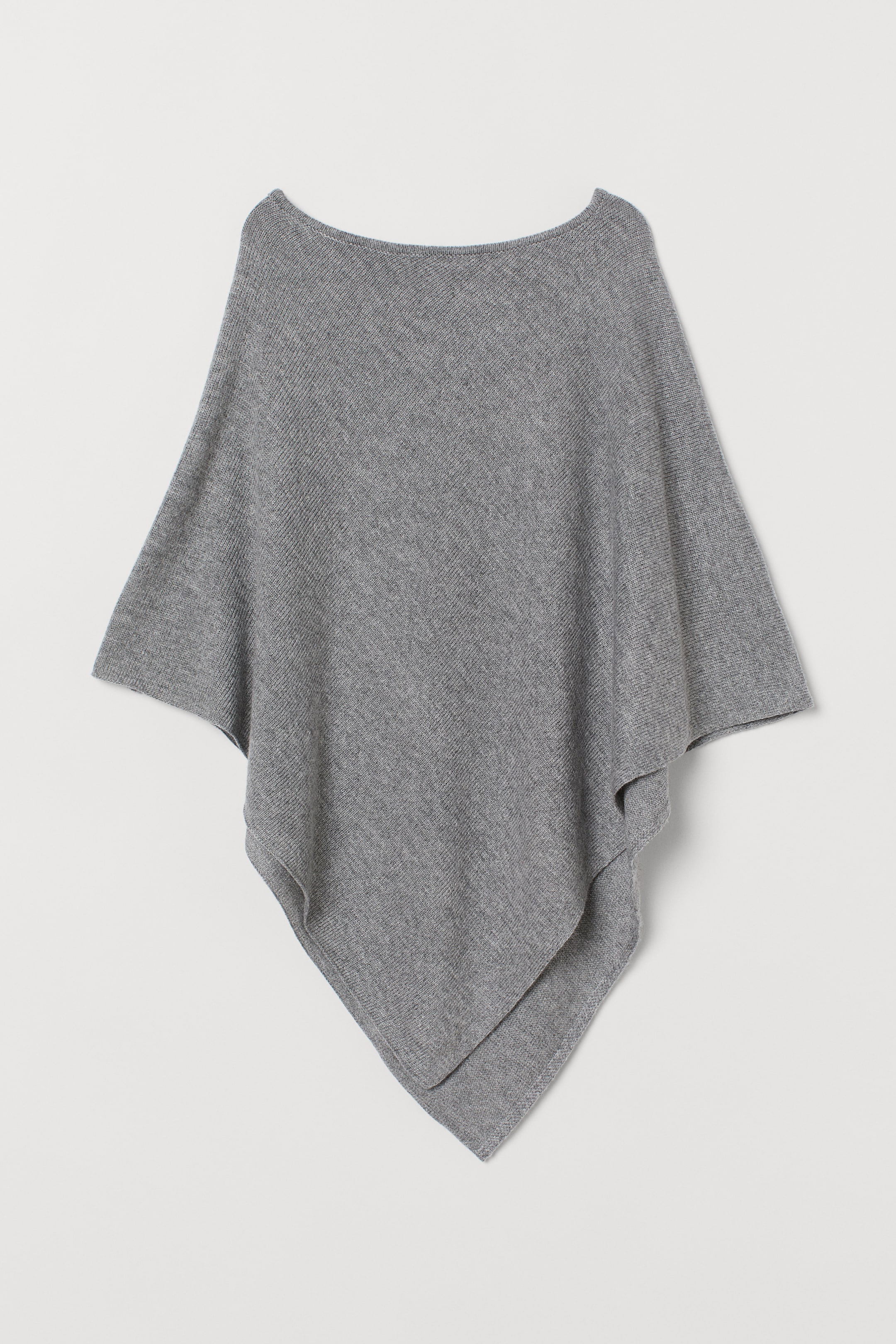 View larger image: Knitted poncho - Light grey marl - Ladies | H&M HK 1