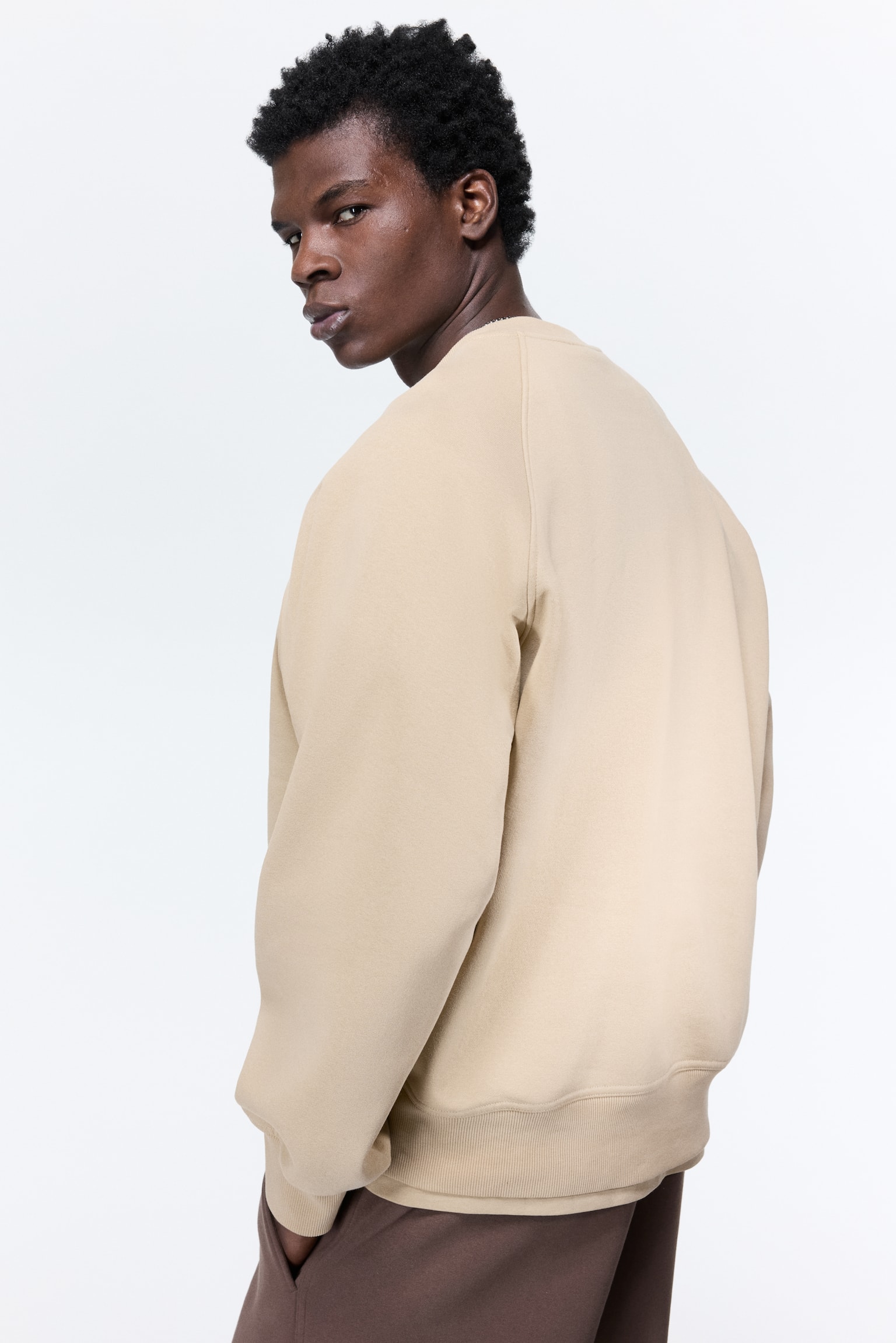 Мужская толстовка H&M Oversized, цвет: Бежевый — фото 5