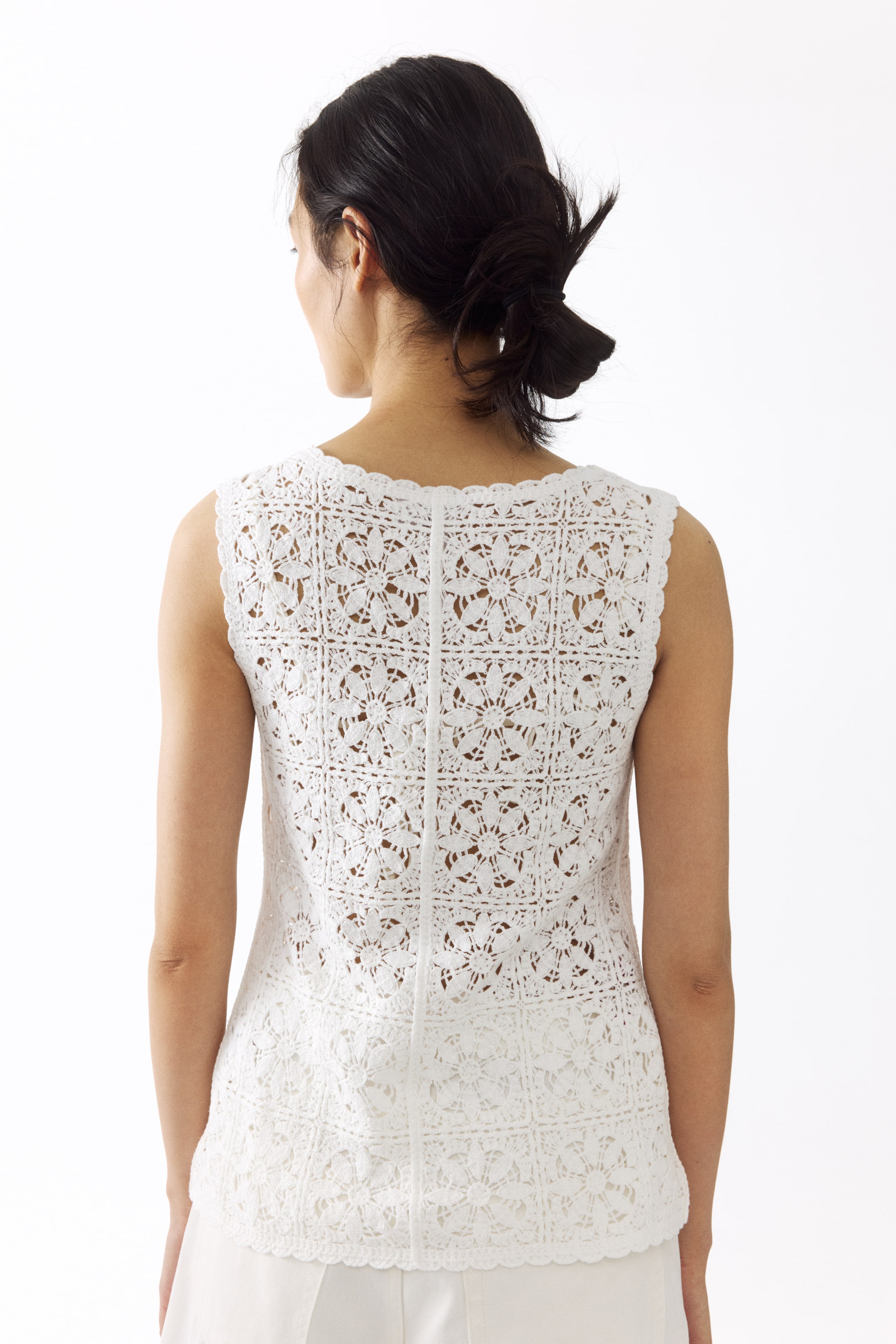 Женские топы H&M Tie-Front Pointelle-Knit Top — фото 5