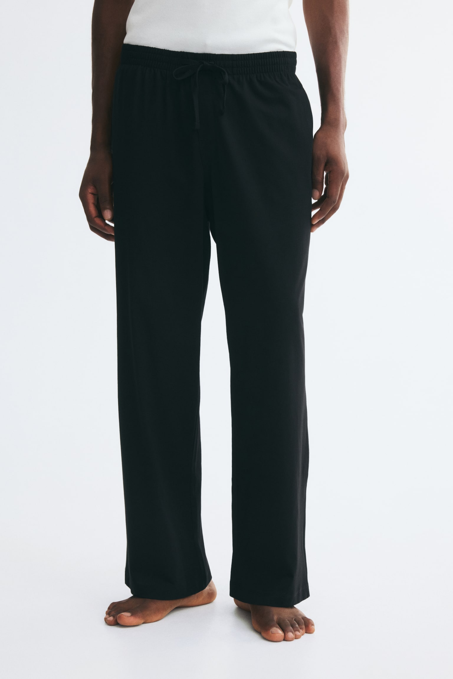 Мужские брюки H&M 2-Pack Regular-Fit Cotton Sweatpants, цвет: Чёрный / Серый меланжевый — фото 3