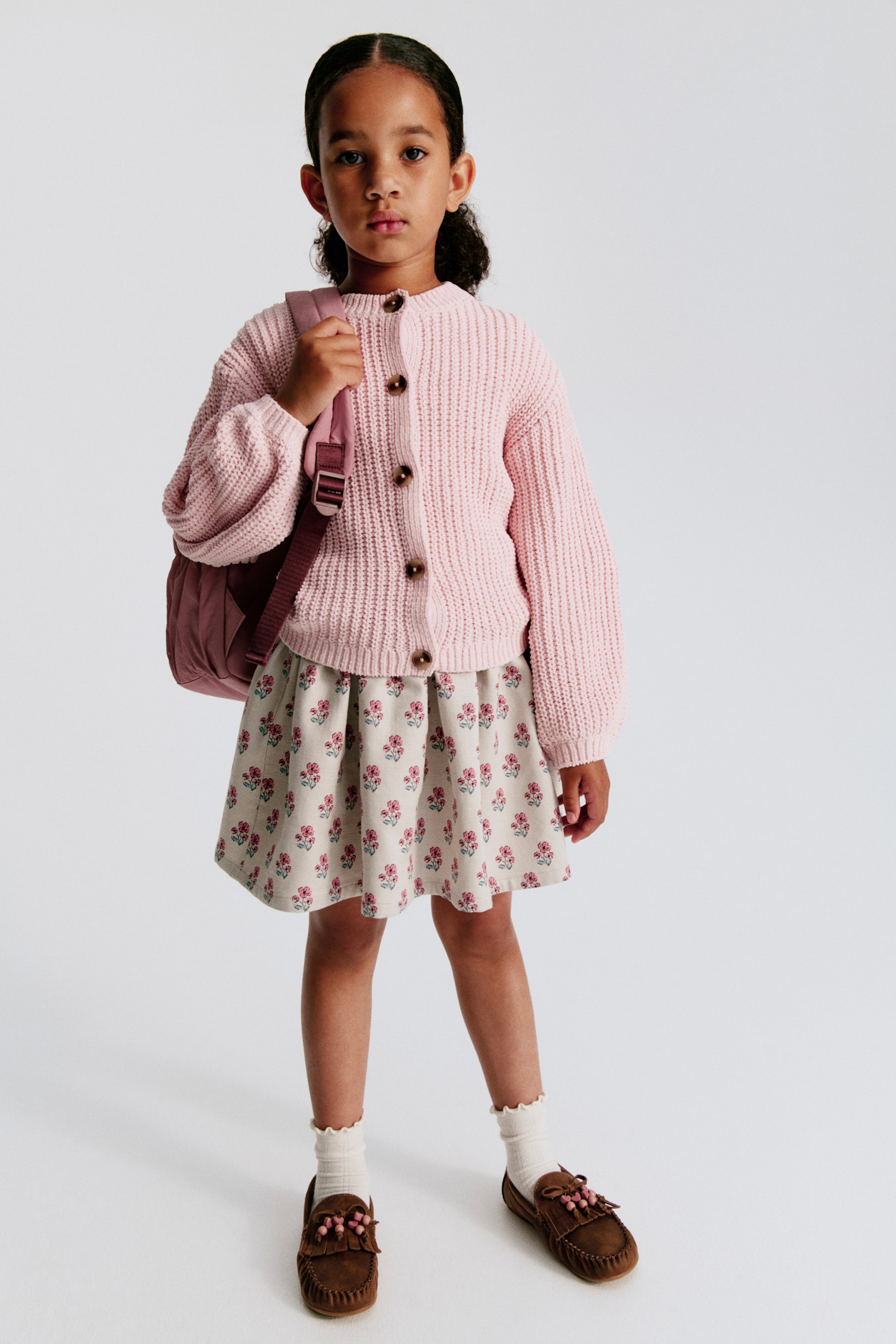 View larger image: Flared twill skirt - Cream/Floral - Kids | H&M 1