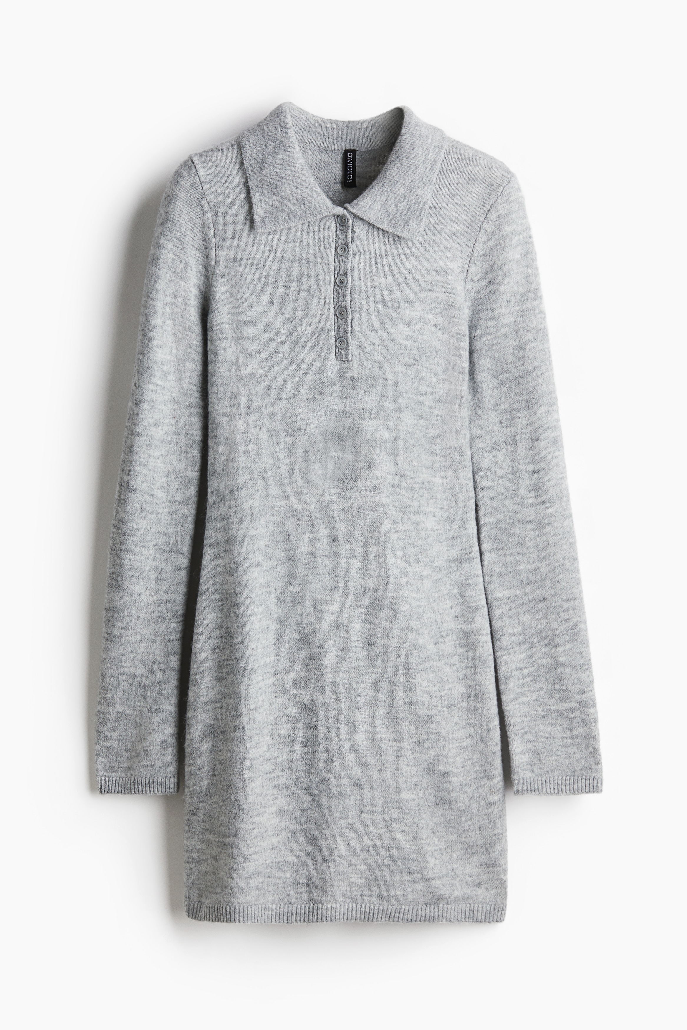 Fine-Knit Polo Dress - Light gray melange - Ladies | H&M US