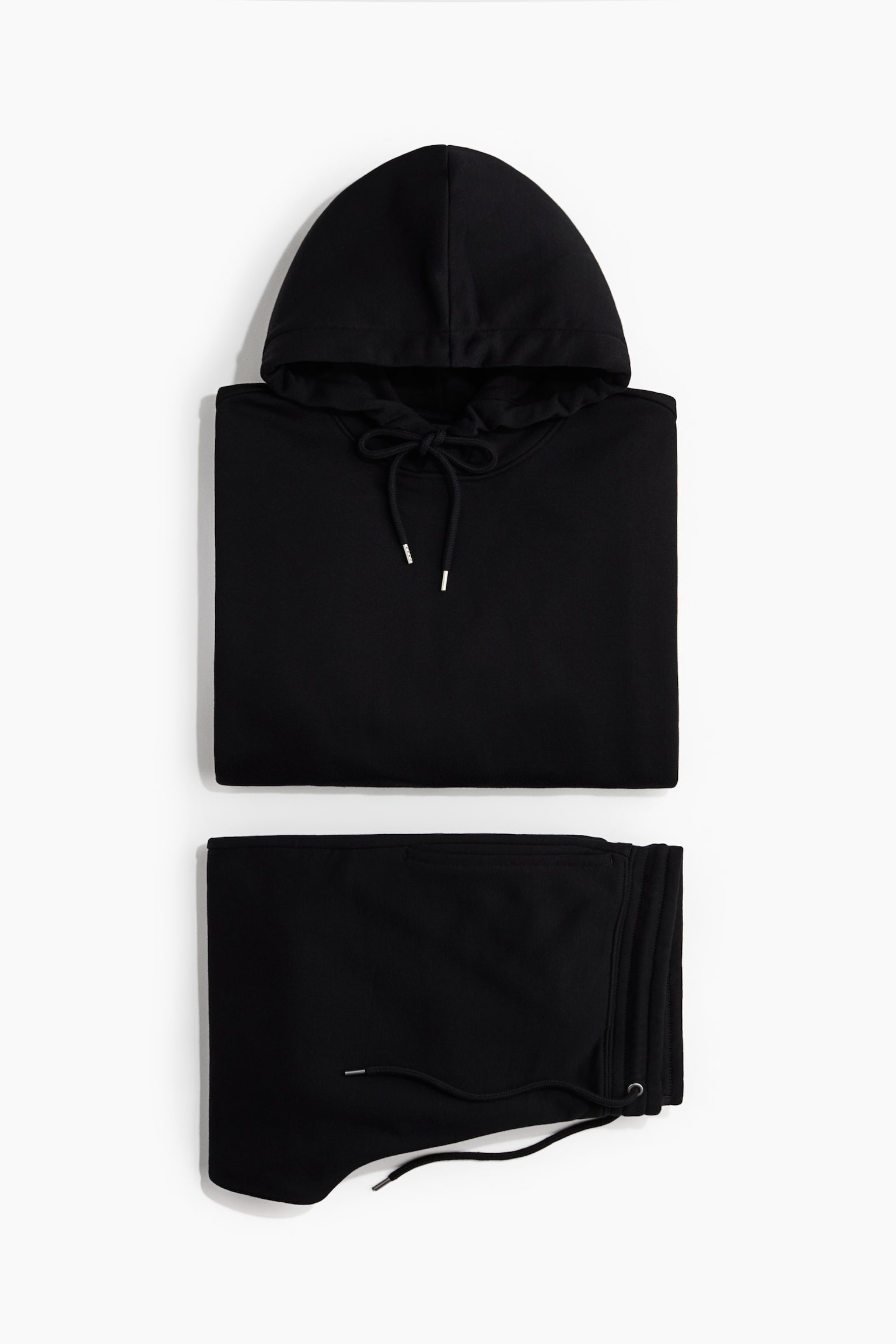 Мужской комплект H&M 2-piece Loose Fit Hoodie and Joggers Set, цвет: Чёрный — фото 1
