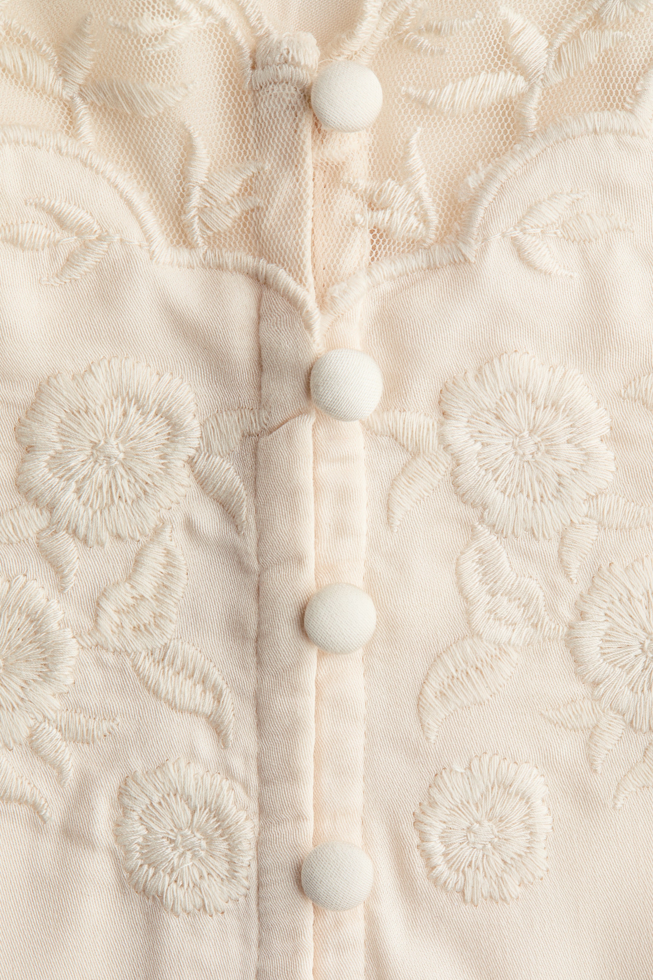 View larger image: Embroidered-detail viscose top - Light beige - Ladies | H&M IE 2