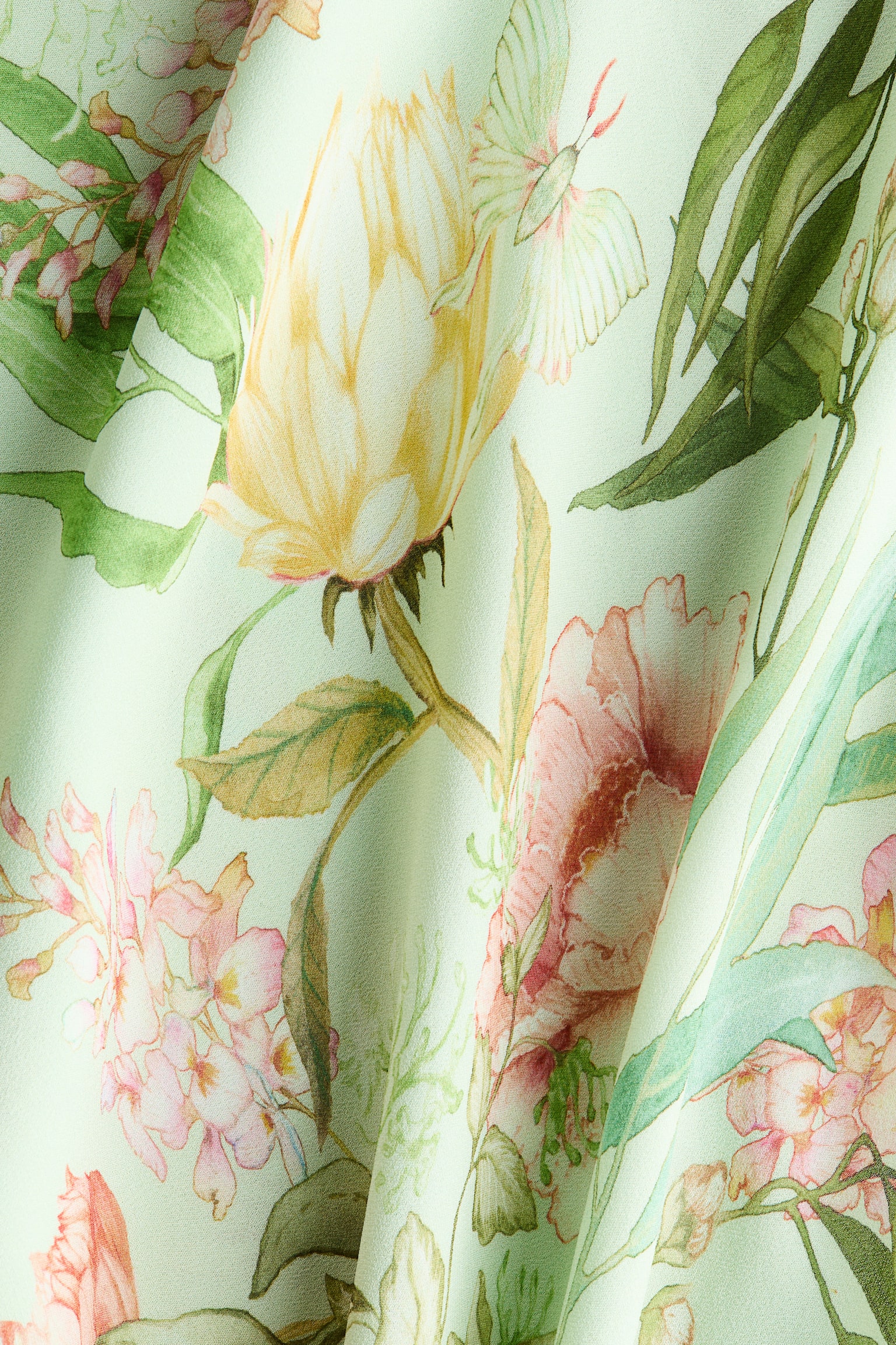 Printed viscose skirt - Light green/Floral - 5