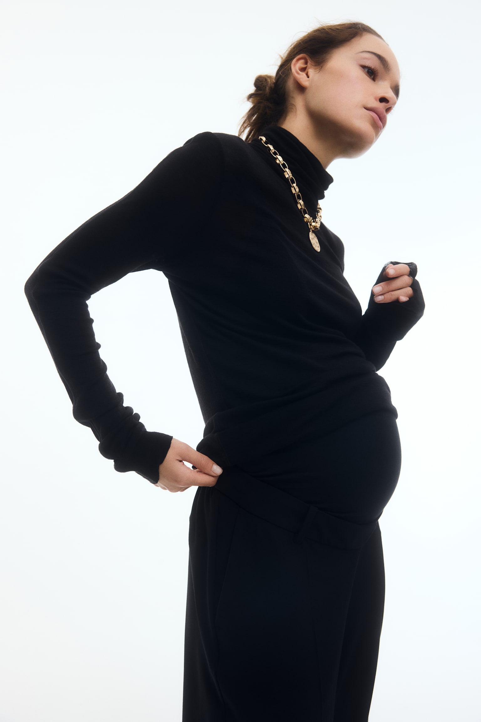 MAMA Weite elegante Hose - Schwarz - 4