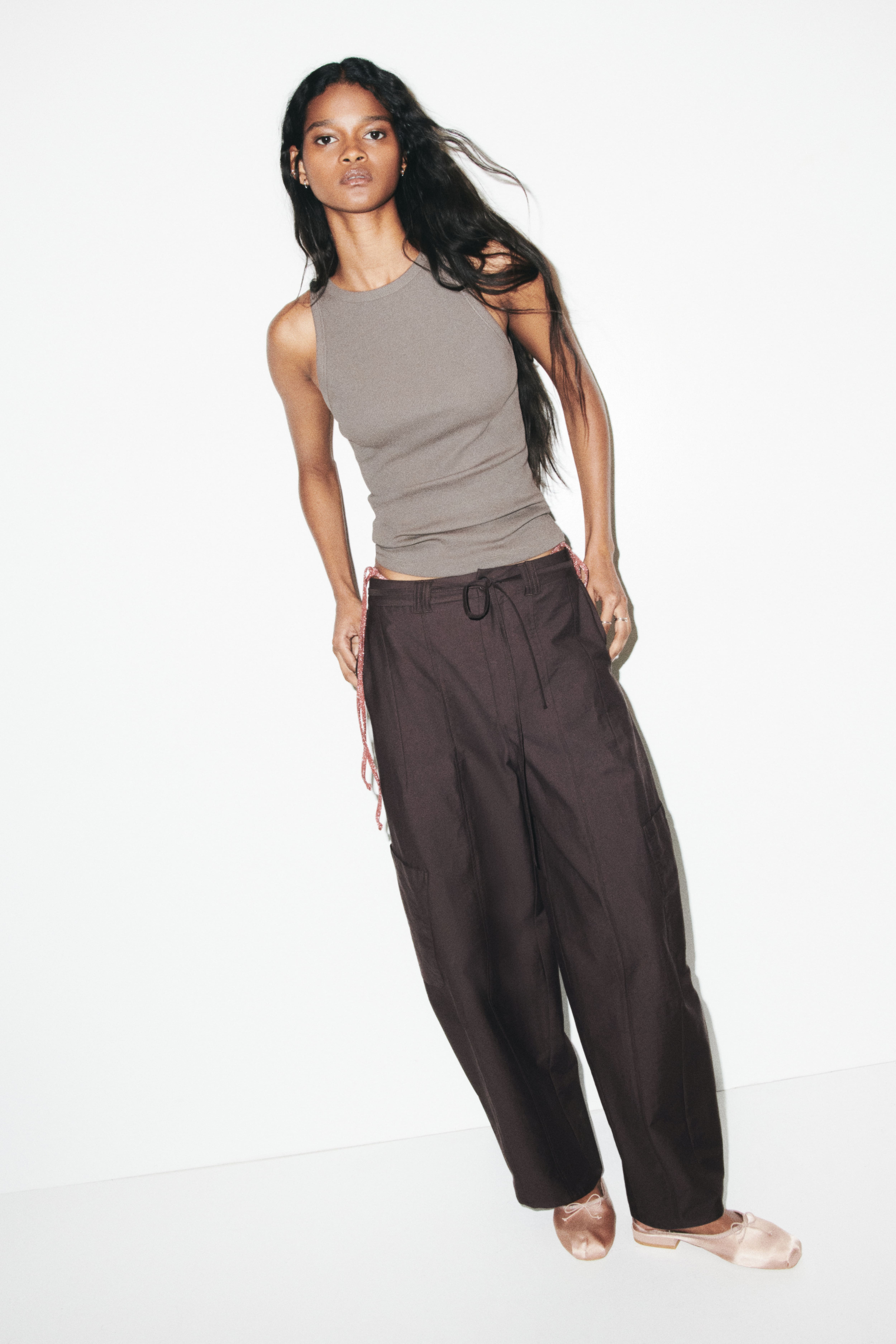 Tie-Belt Cargo Pants