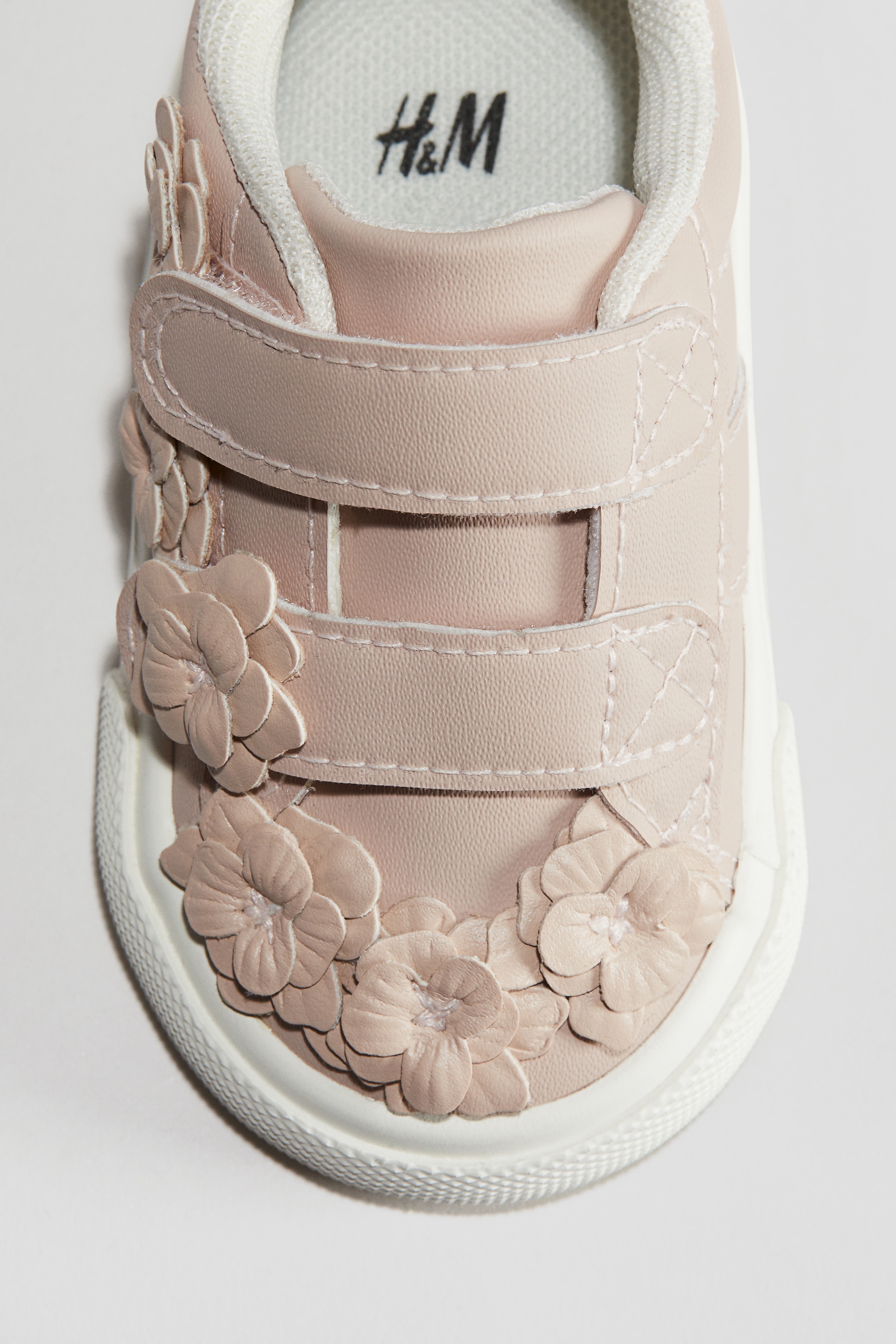 Light dusty pink Flower-Appliqué Sneakers for kids | H&M US display picture 1
