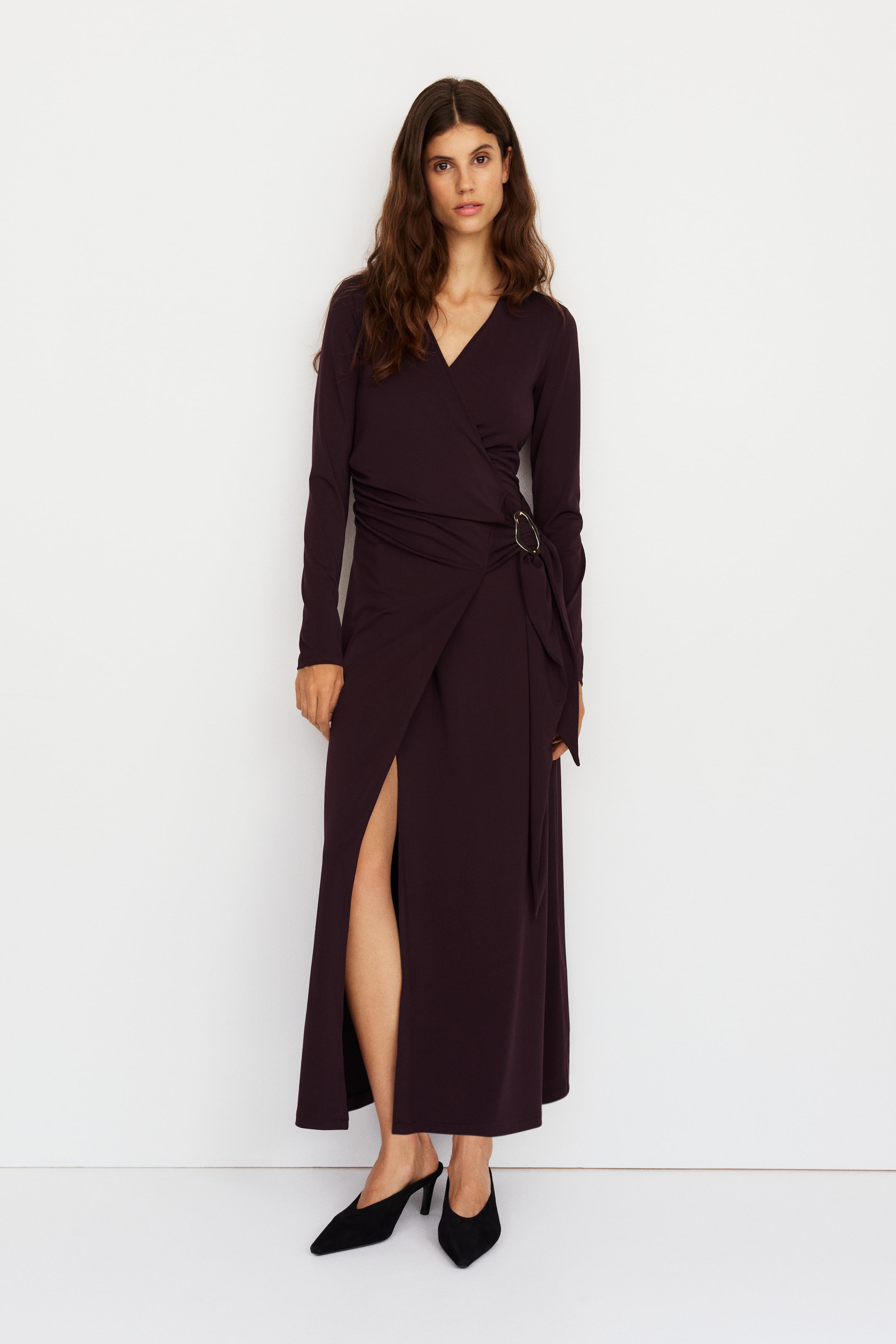 View larger image: MAMA Nursing wrap dress - Burgundy - Ladies | H&M 3