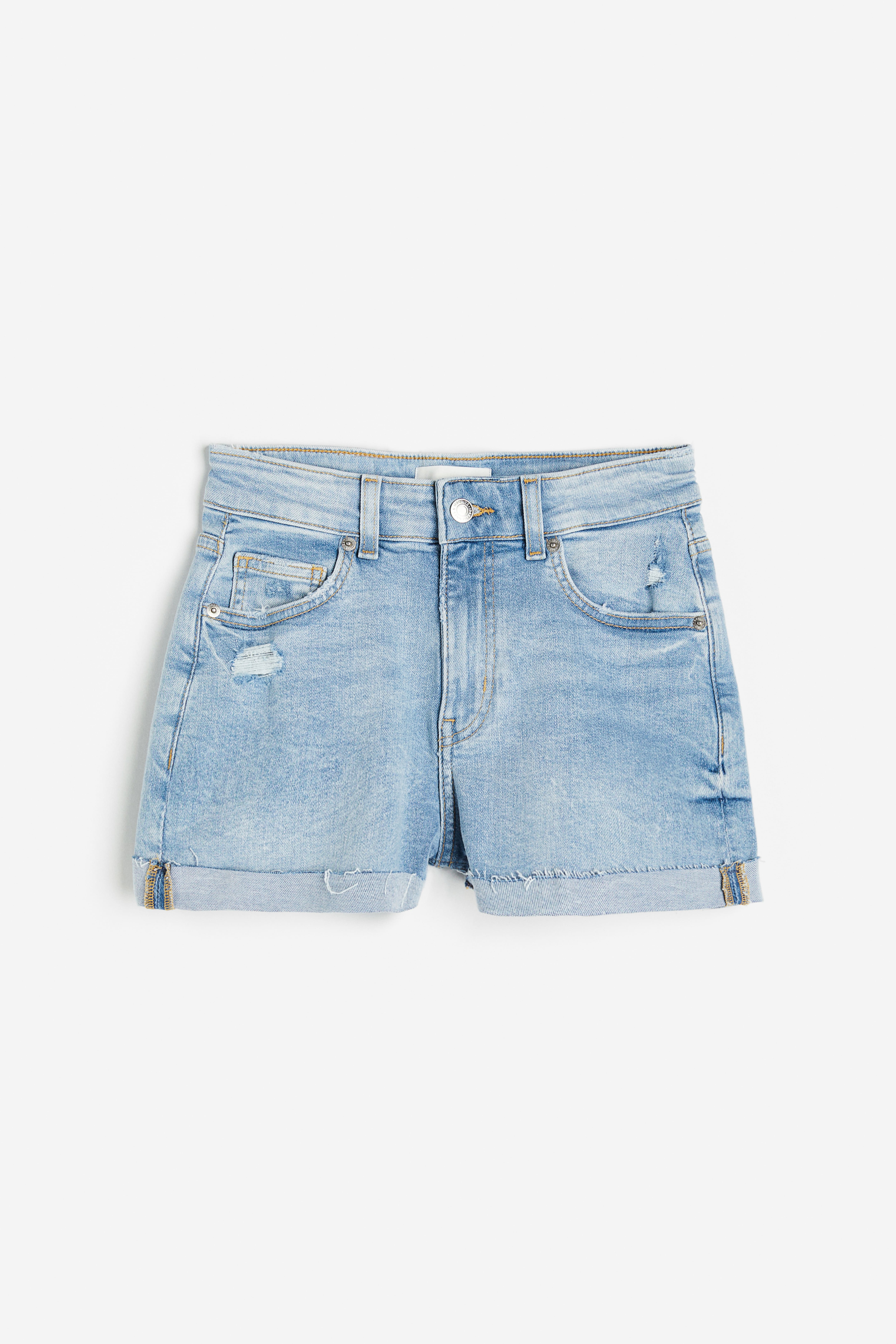 Short Slim Regular en denim Bleu denim FEMME H M FR