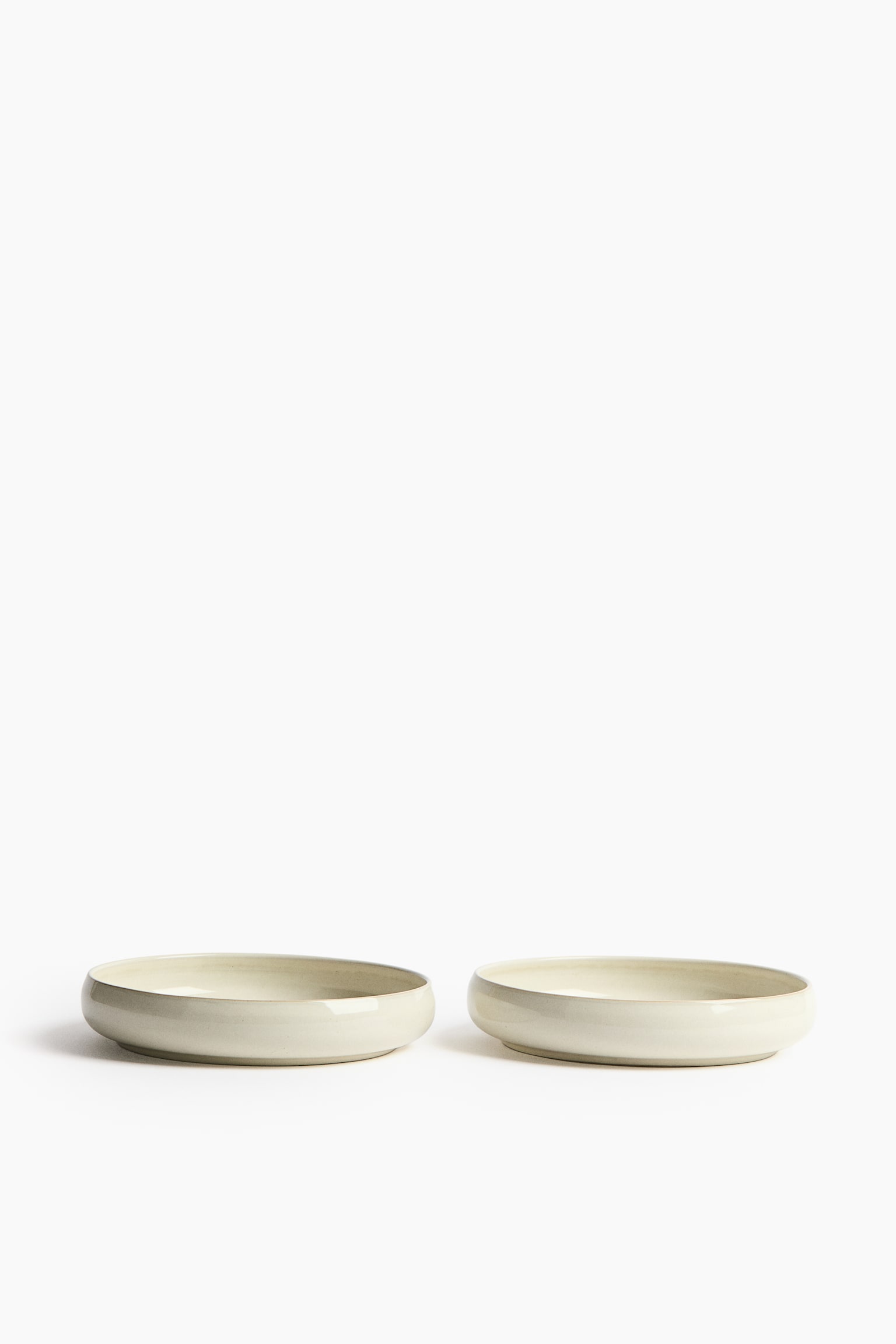 Pack de 2 platos soperos con esmalte reactivo - Beige claro/Verde