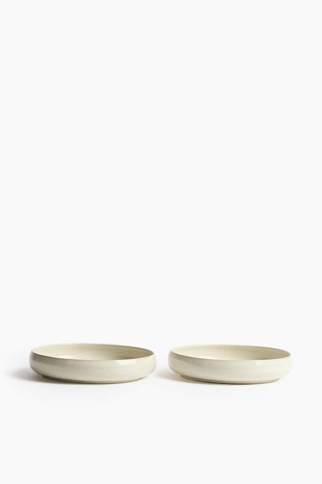 2-Pack Reactive-Glaze Soup Plates - Light beige - 1