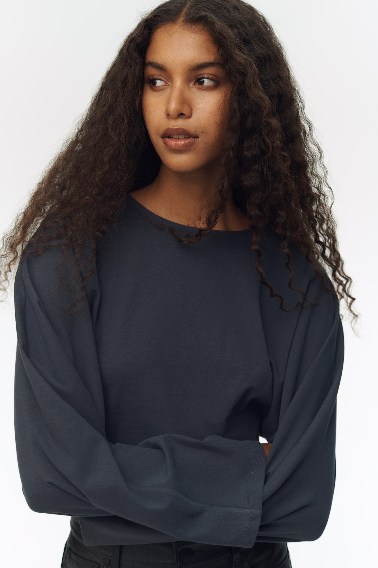 Batwing-Sleeved Jersey Top - image 2