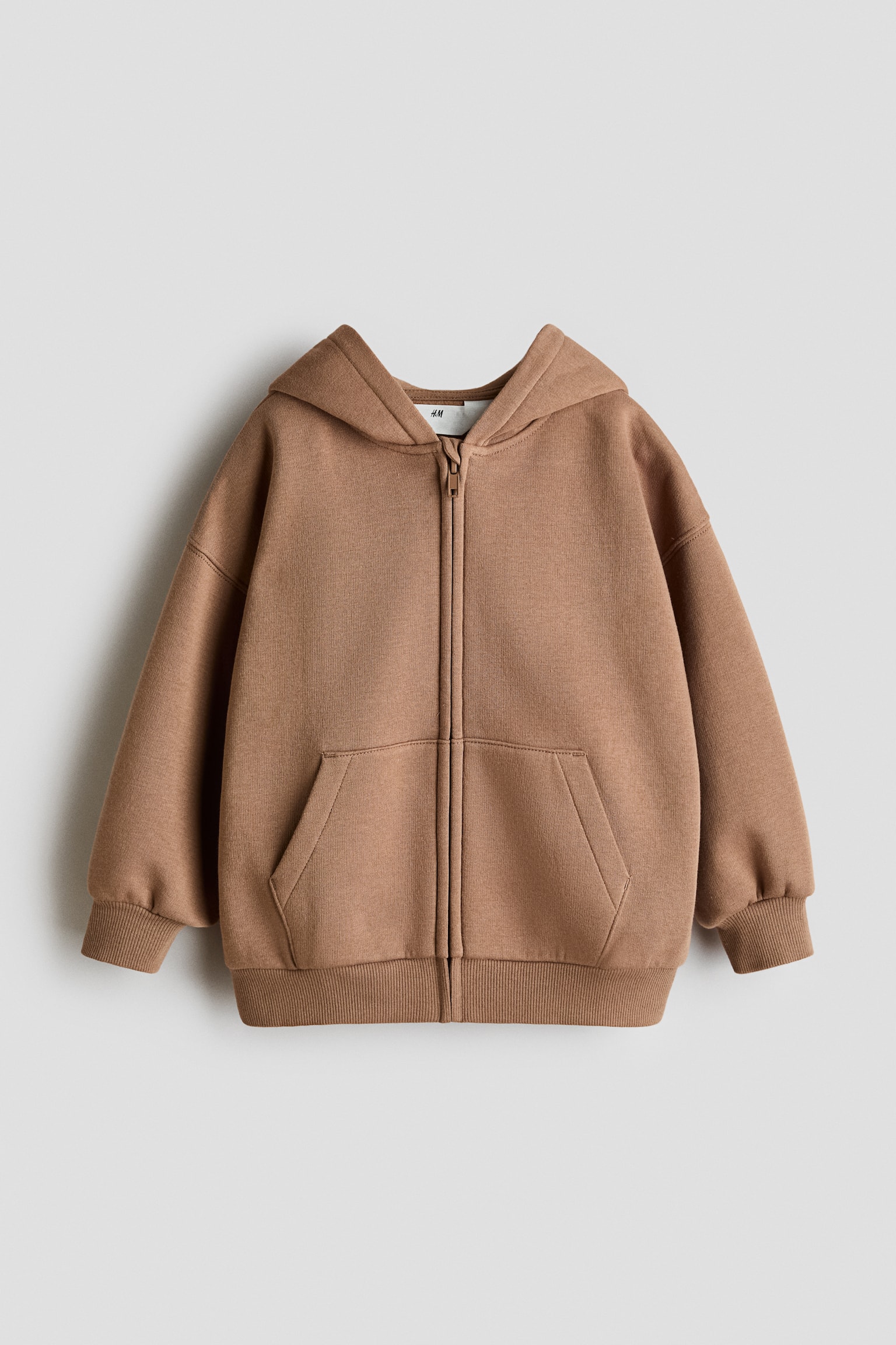 Oversized zip-through hoodie - Brown/Light blue/Light turquoise/Dark grey/Light grey marl