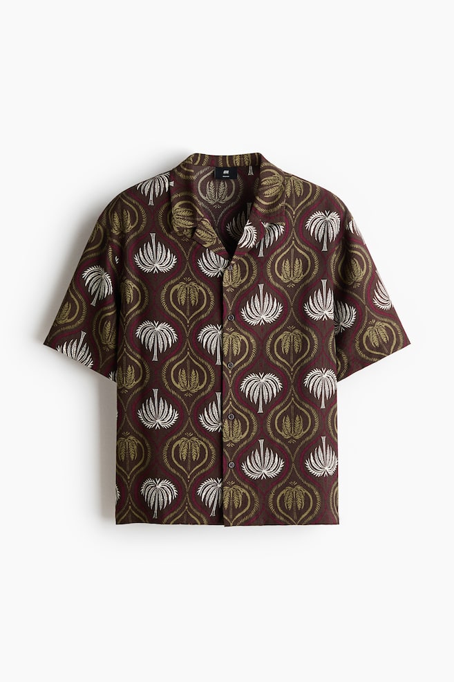 Resortskjorta Relaxed Fit - Mörkbrun/Mönstrad/Vit/Mönstrad/Svart/Mönstrad/Svart/Mönstrad/Beige/Mönstrad - 1