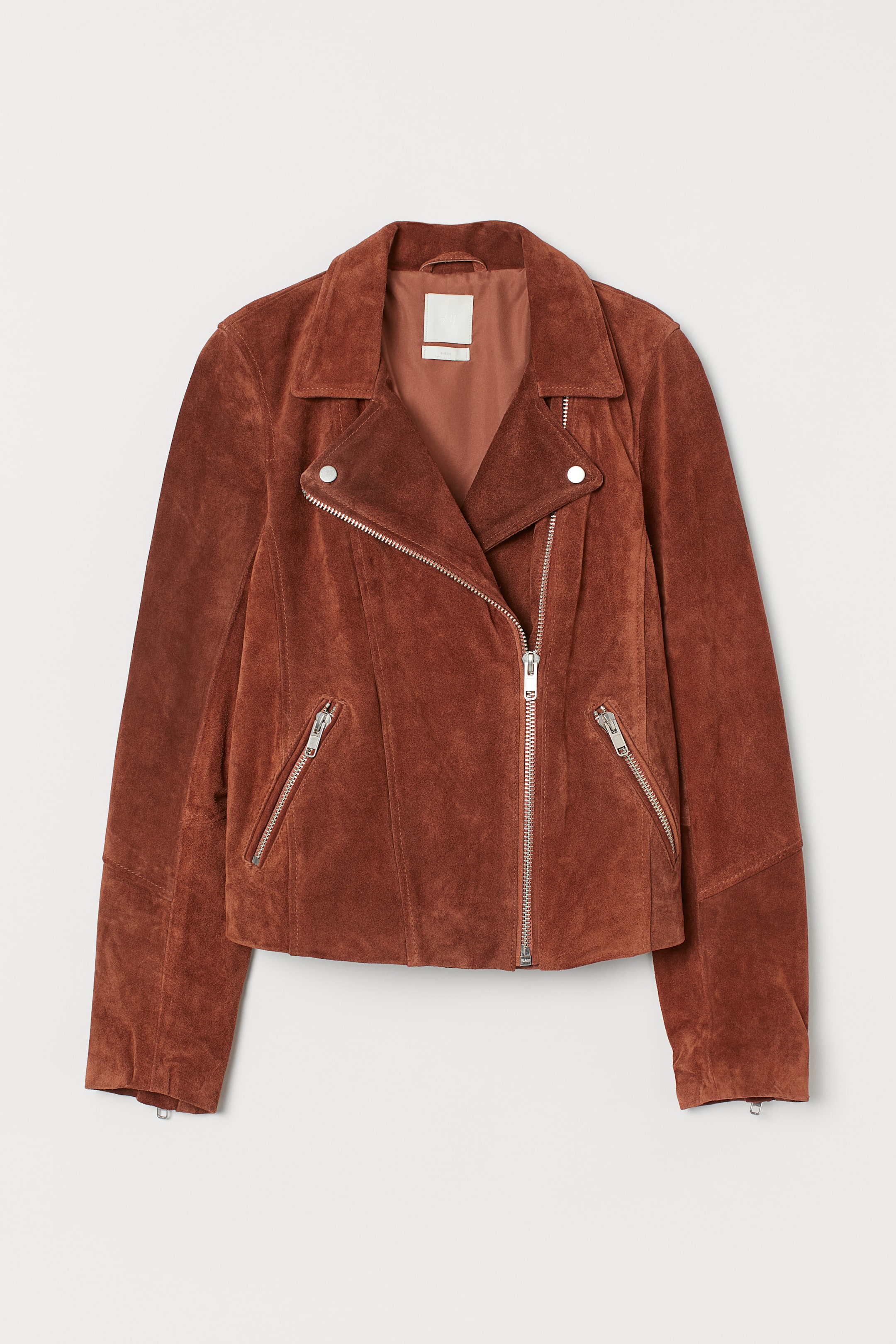 Προβολή μεγαλύτερης εικόνας: Suede biker jacket - Brown - Ladies | H&M GR 1