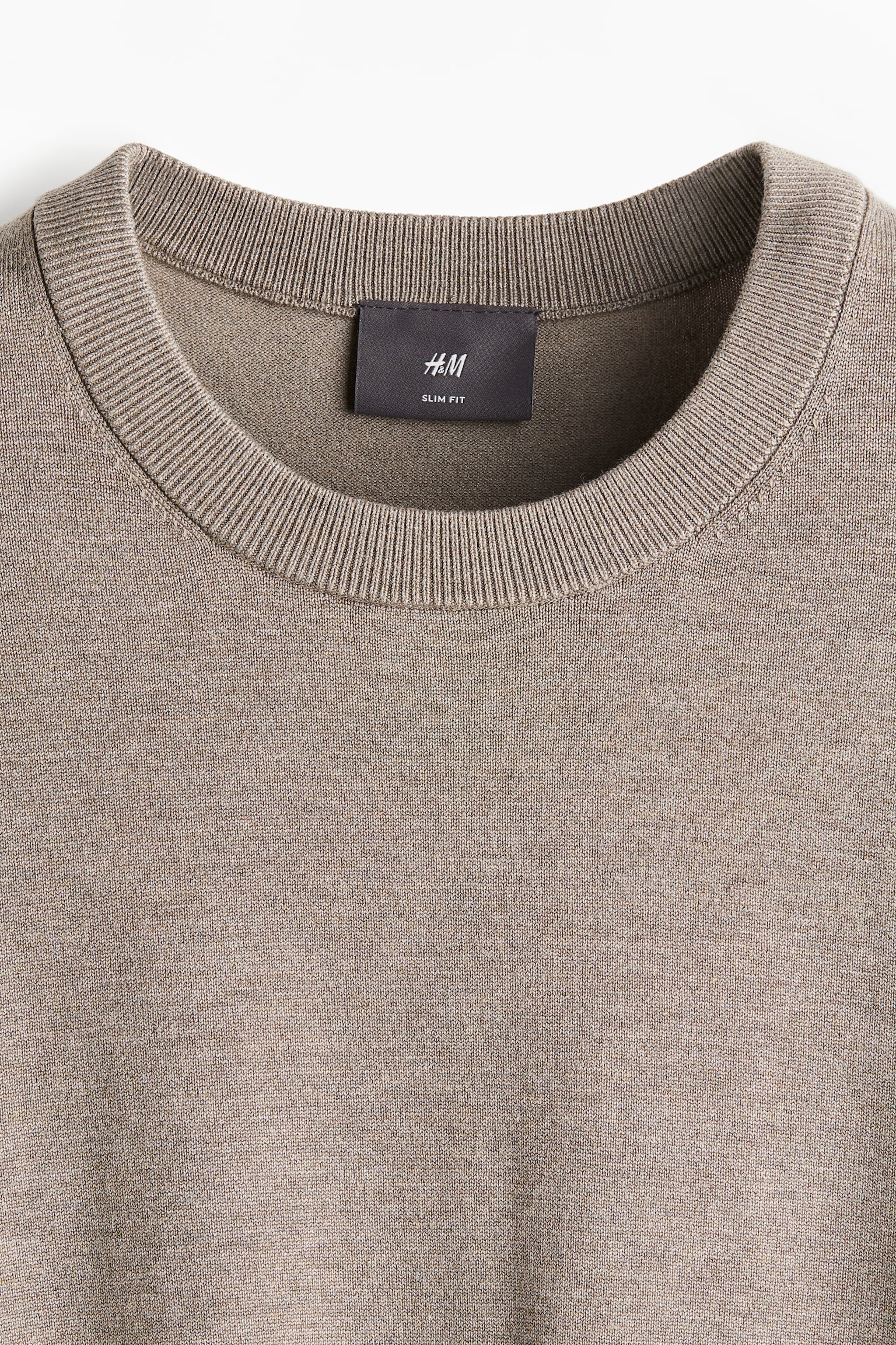 Finstickad tröja Slim Fit - Gråbeige/Svart/Marinblå/Vit/Mörkgrå/Beige - 5