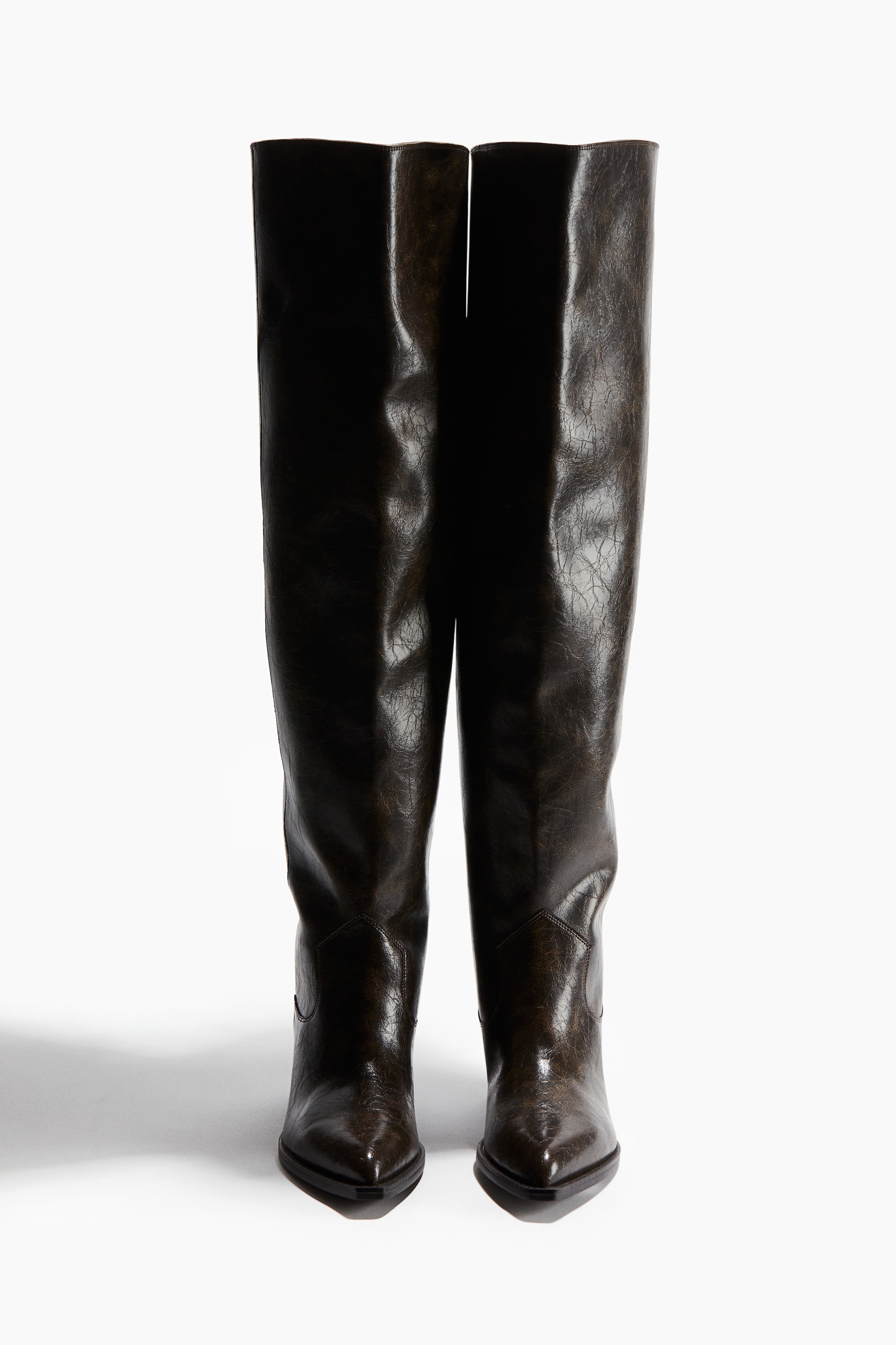 Bottes Cuissardes H&M Marron, Talon 9cm, Pointure 40, Occasion En Parfait état