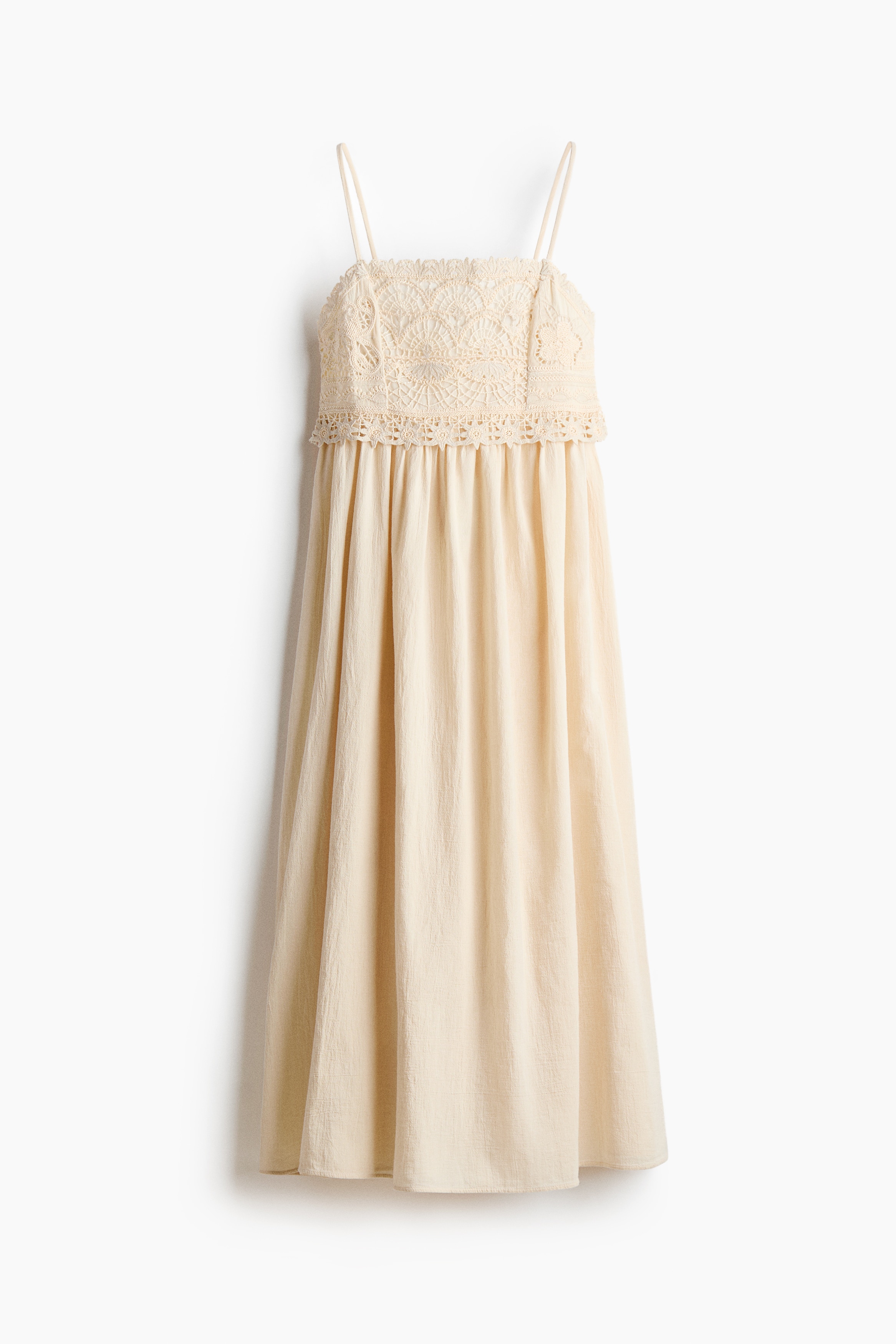 Cotton Strappy Dress - Light beige