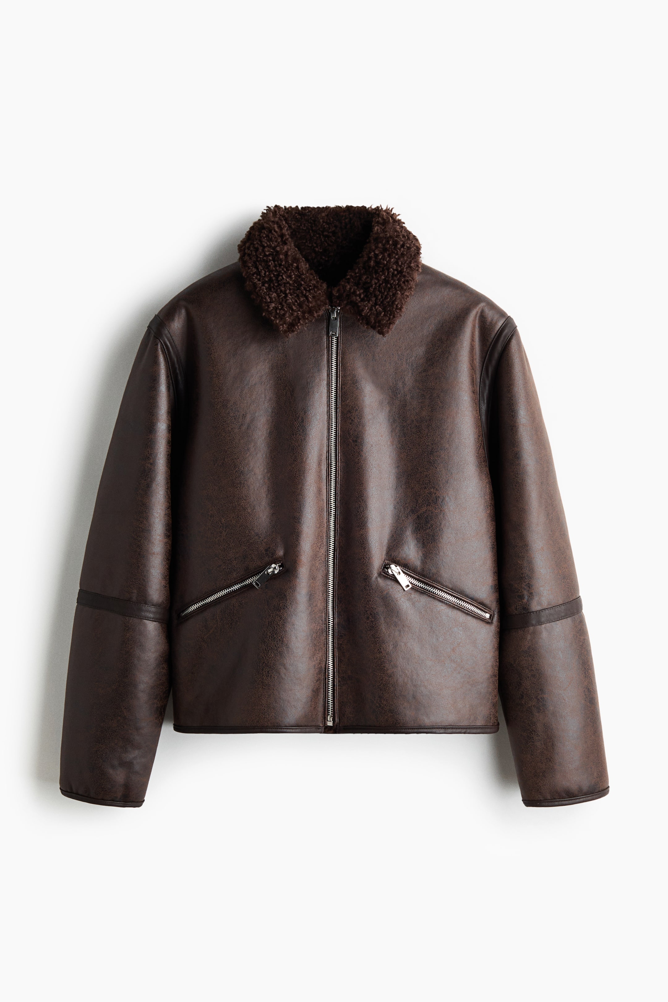 View larger image: Teddy-lined jacket - Dark brown - Men | H&M CA 1
