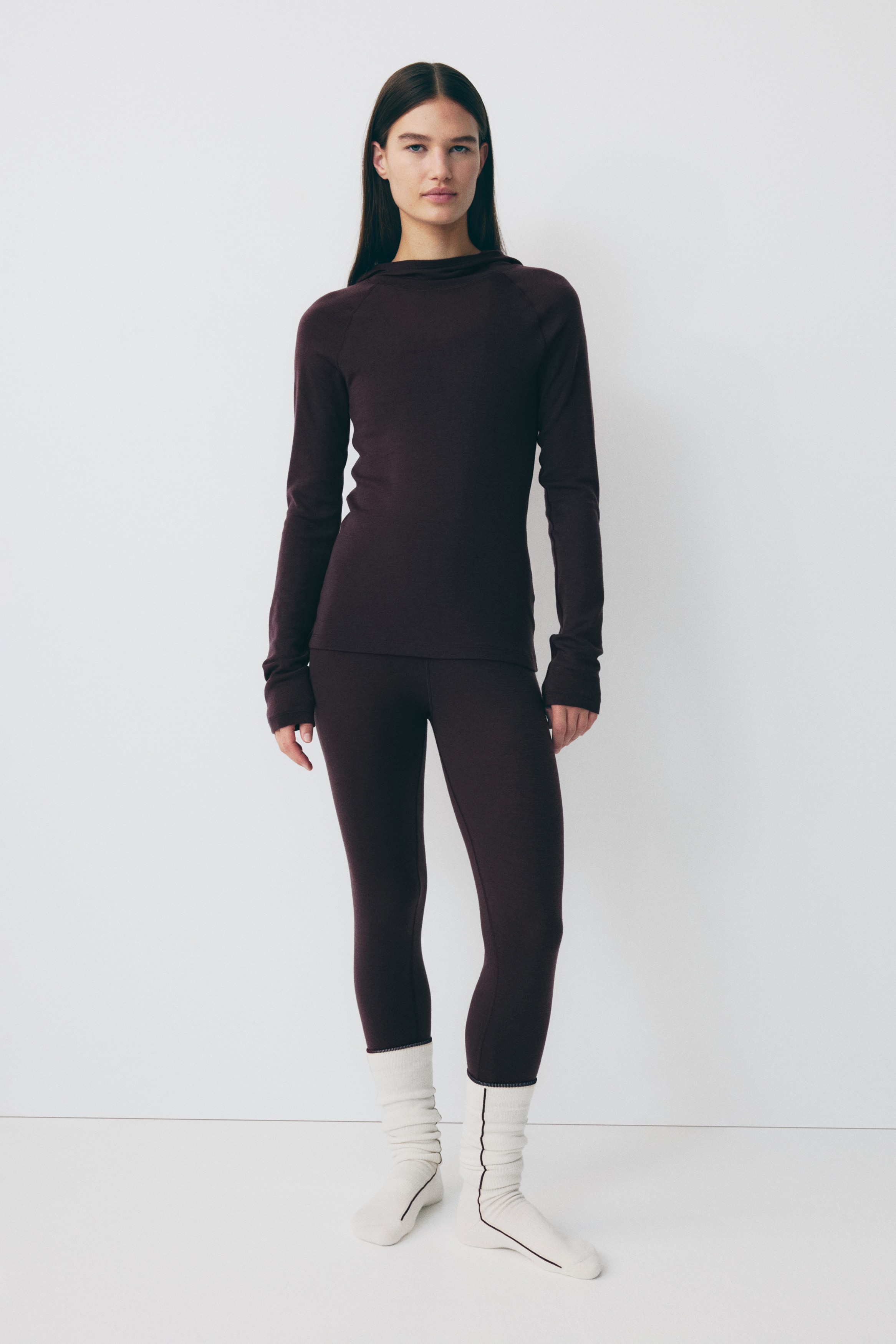 H&M Move - Femme - Violet aubergine Legging baselayer de ski en laine - Size: XS