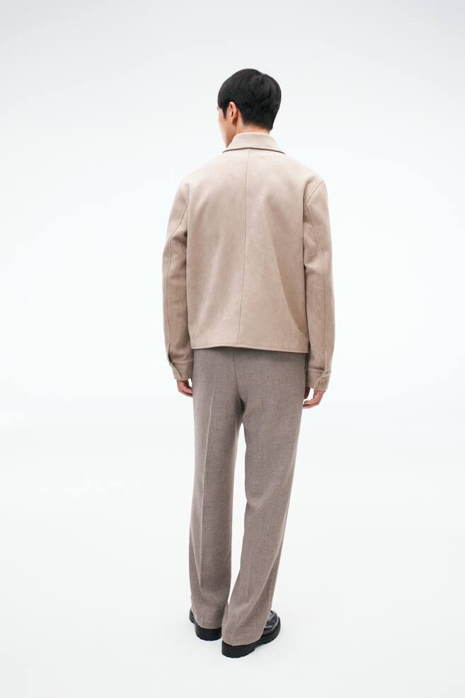 Relaxed Fit Tailored trousers - Greige/Dark brown/Dark grey - 4