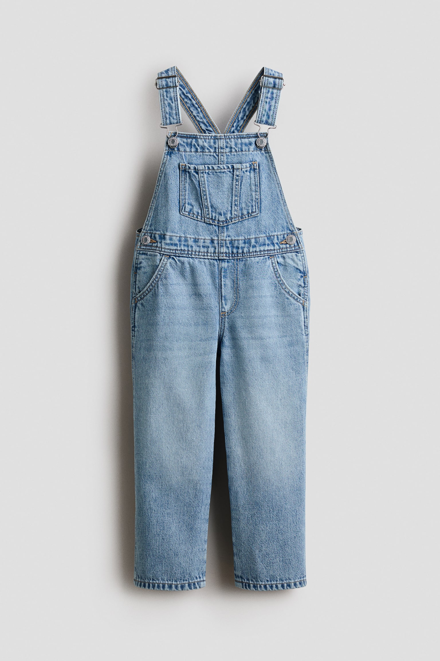 Hängselbyxa i denim - Ljus denimblå/Denimblå/Ljus denimblå