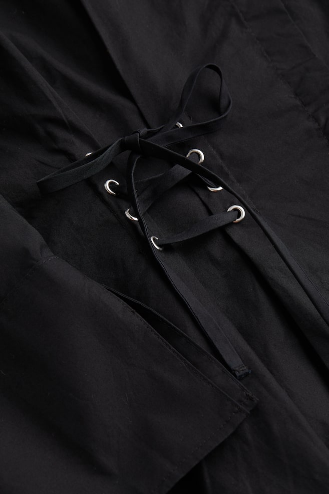 H&M+ Skjortklänning med snörning - Svart - 6