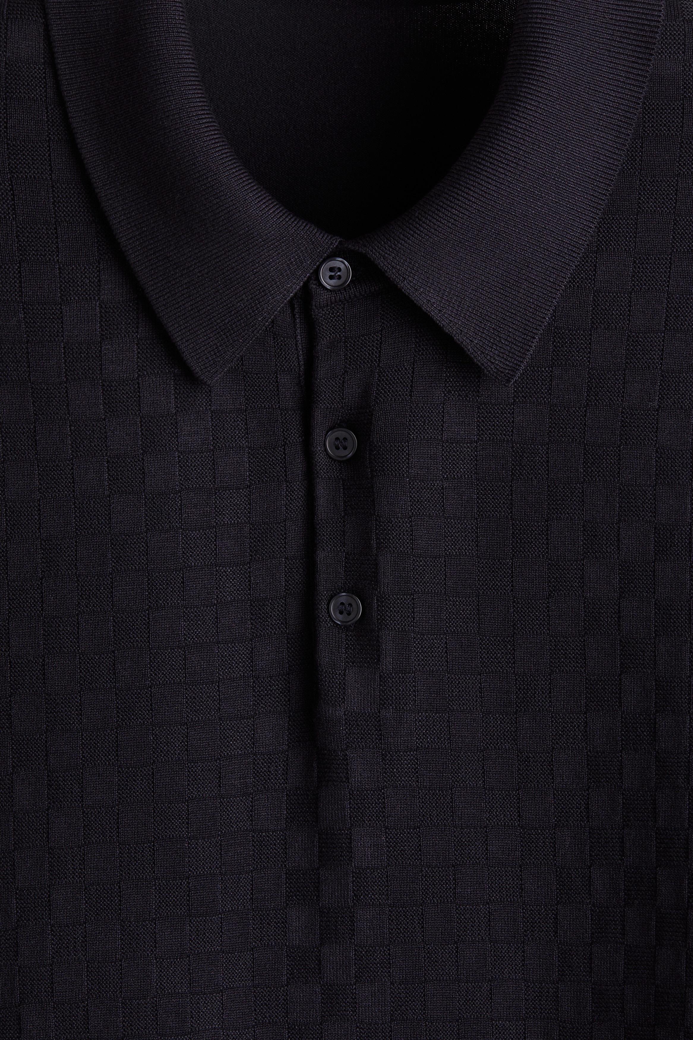 Slim-Fit Textured-Knit Polo Shirt by H&M