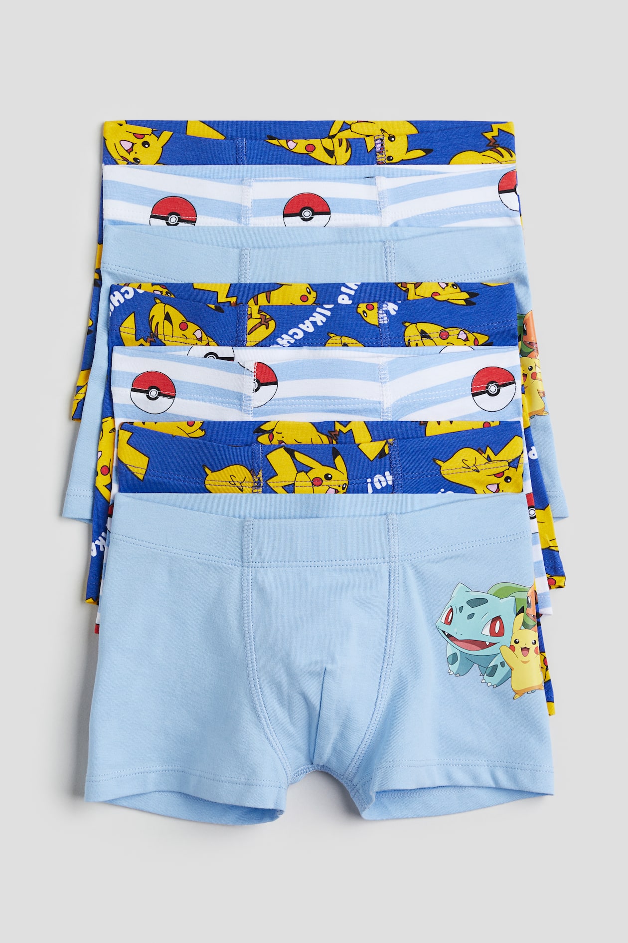 7-pack Bóxers trunk con diseño Azul claro/Pokémon Kids H&M MX - Main Image