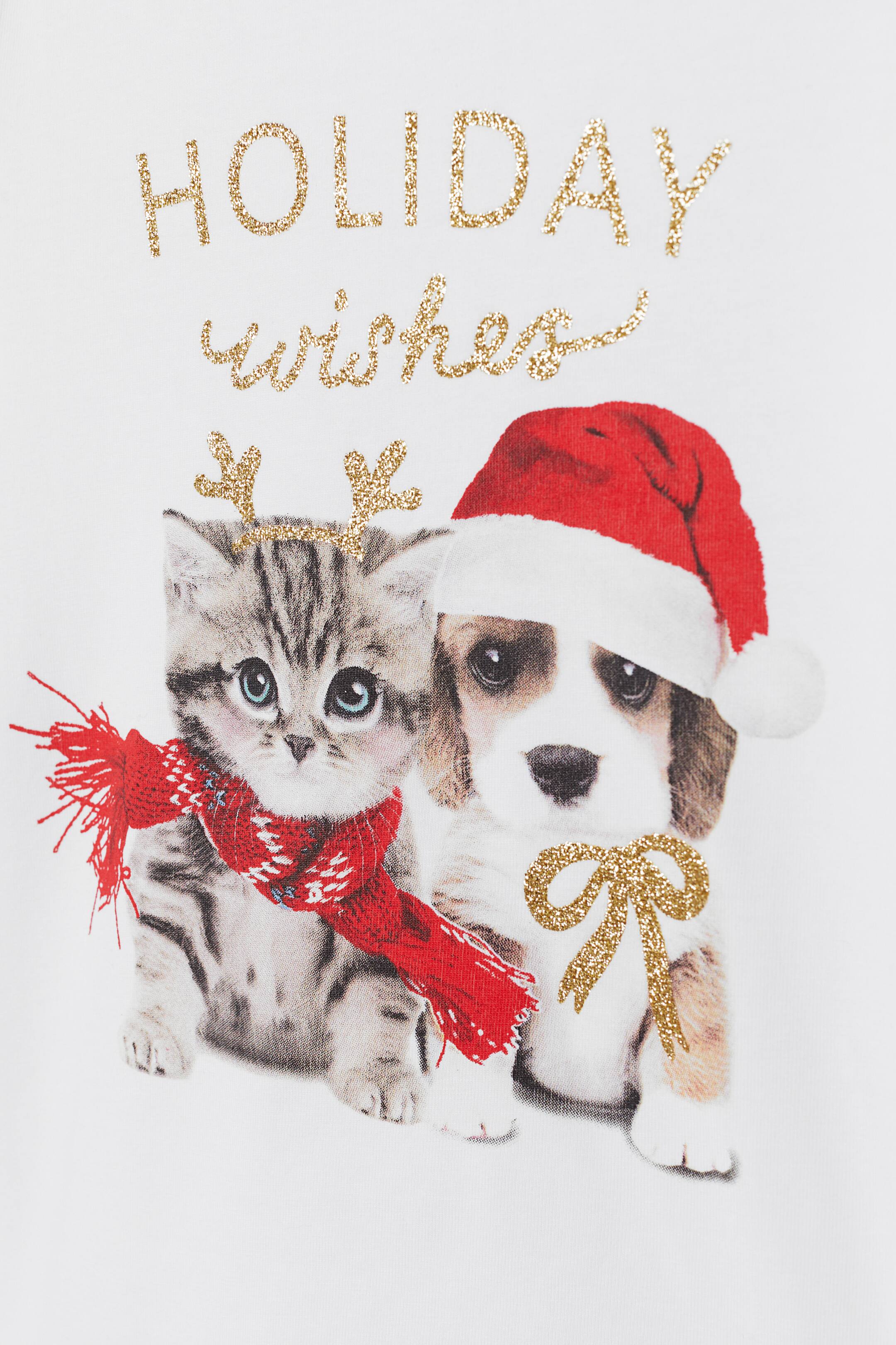 Agrandir l'image: Top en jersey avec impression - Blanc/Holiday Wishes - ENFANT | H&M FR 2