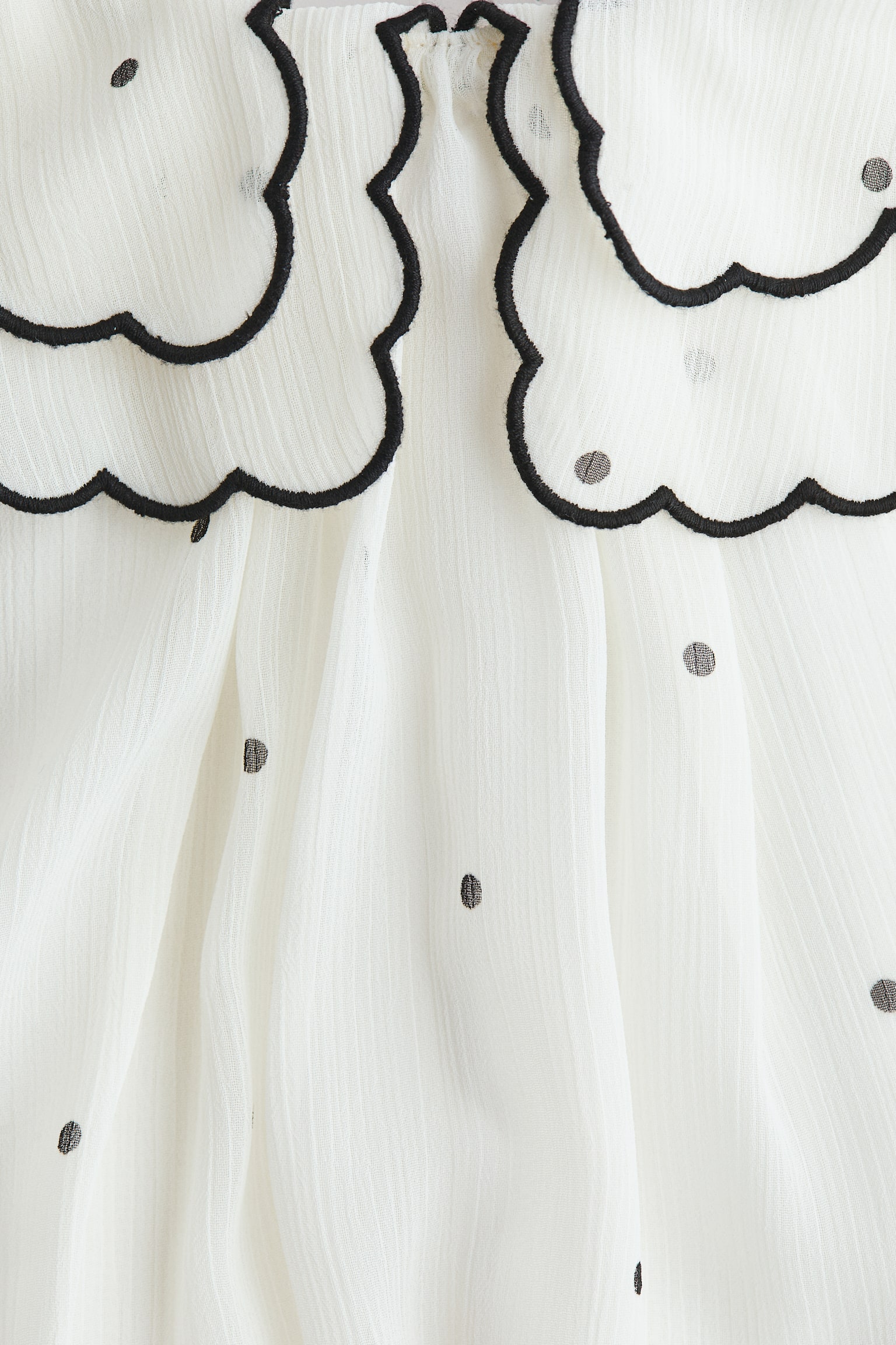 Vestido de chifón - Blanco/Lunares - 2