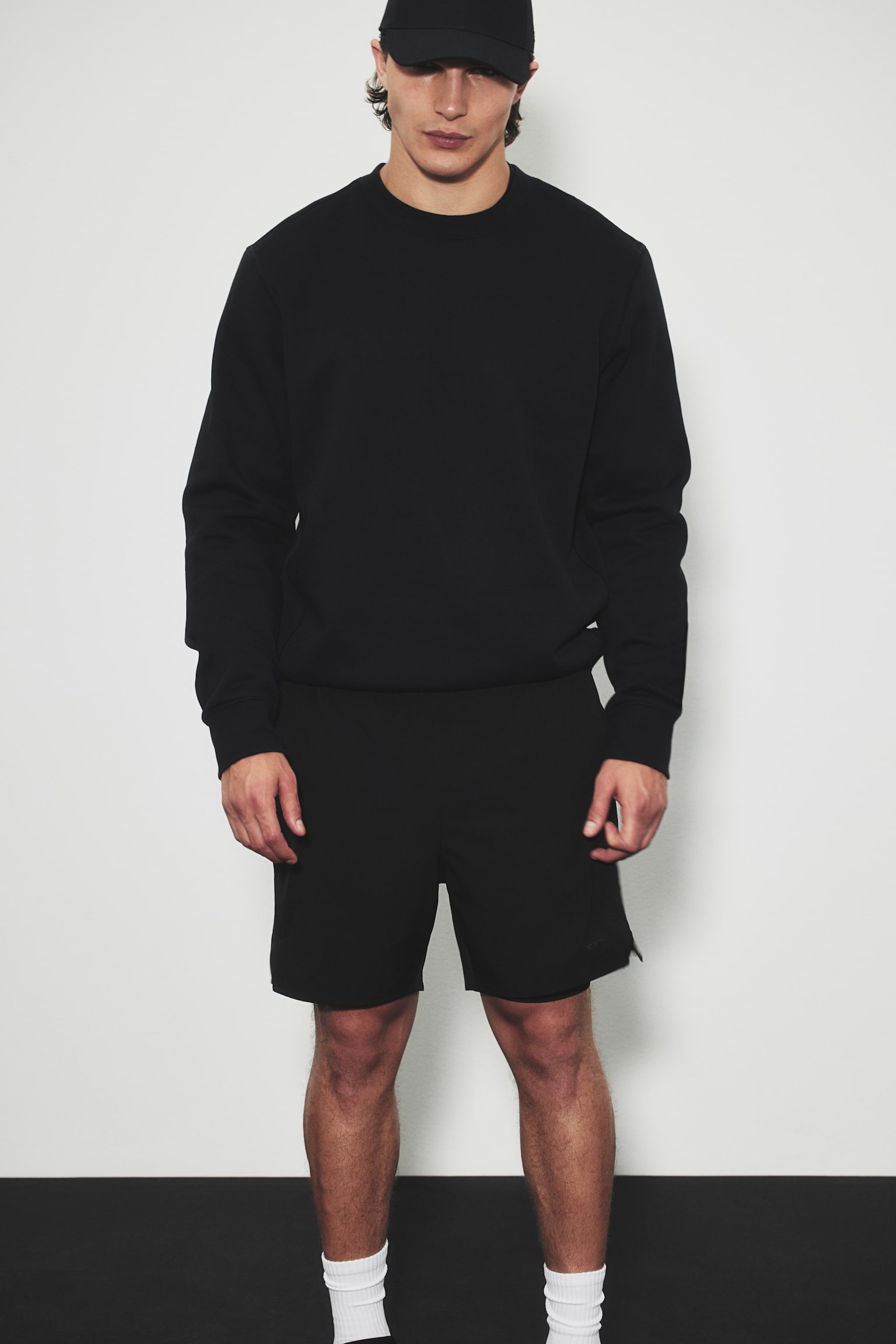 Sports sweatshirt in DryMove™ - Black/Light grey marl - 7