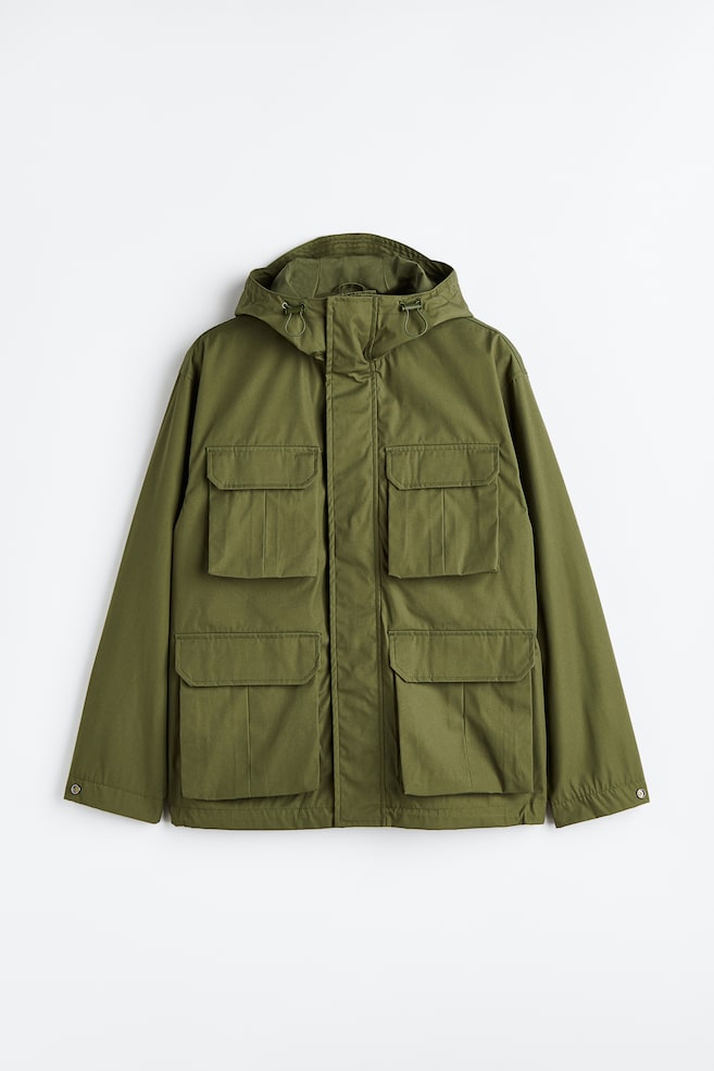 Water-repellent hooded jacket - Khaki green - 2