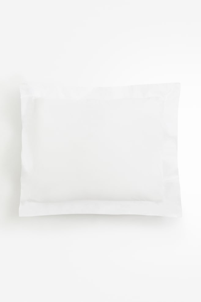 Cotton percale pillowcase - White/Beige/Dark grey - 1