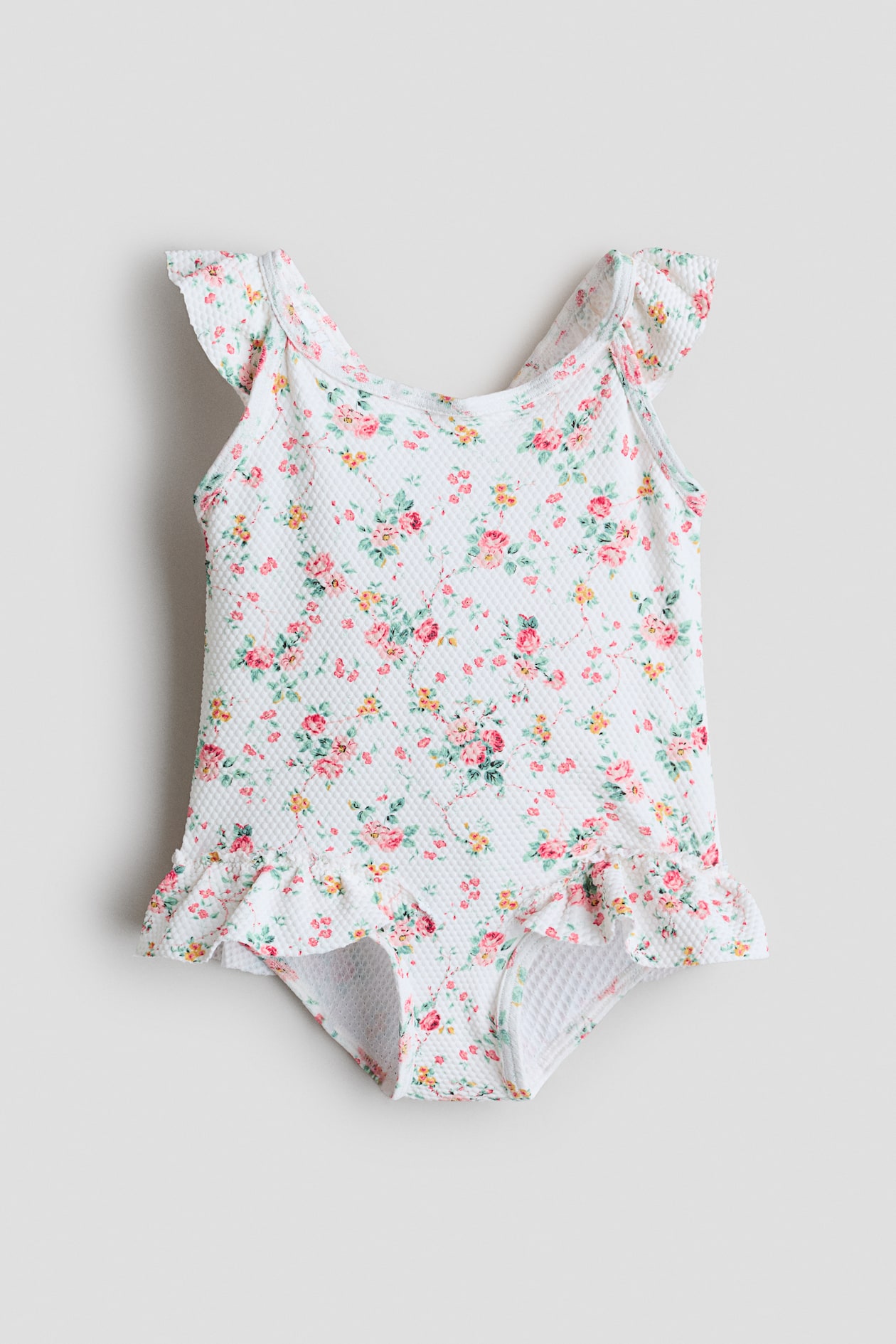 White/floral Floral-Print Swimsuit for kids