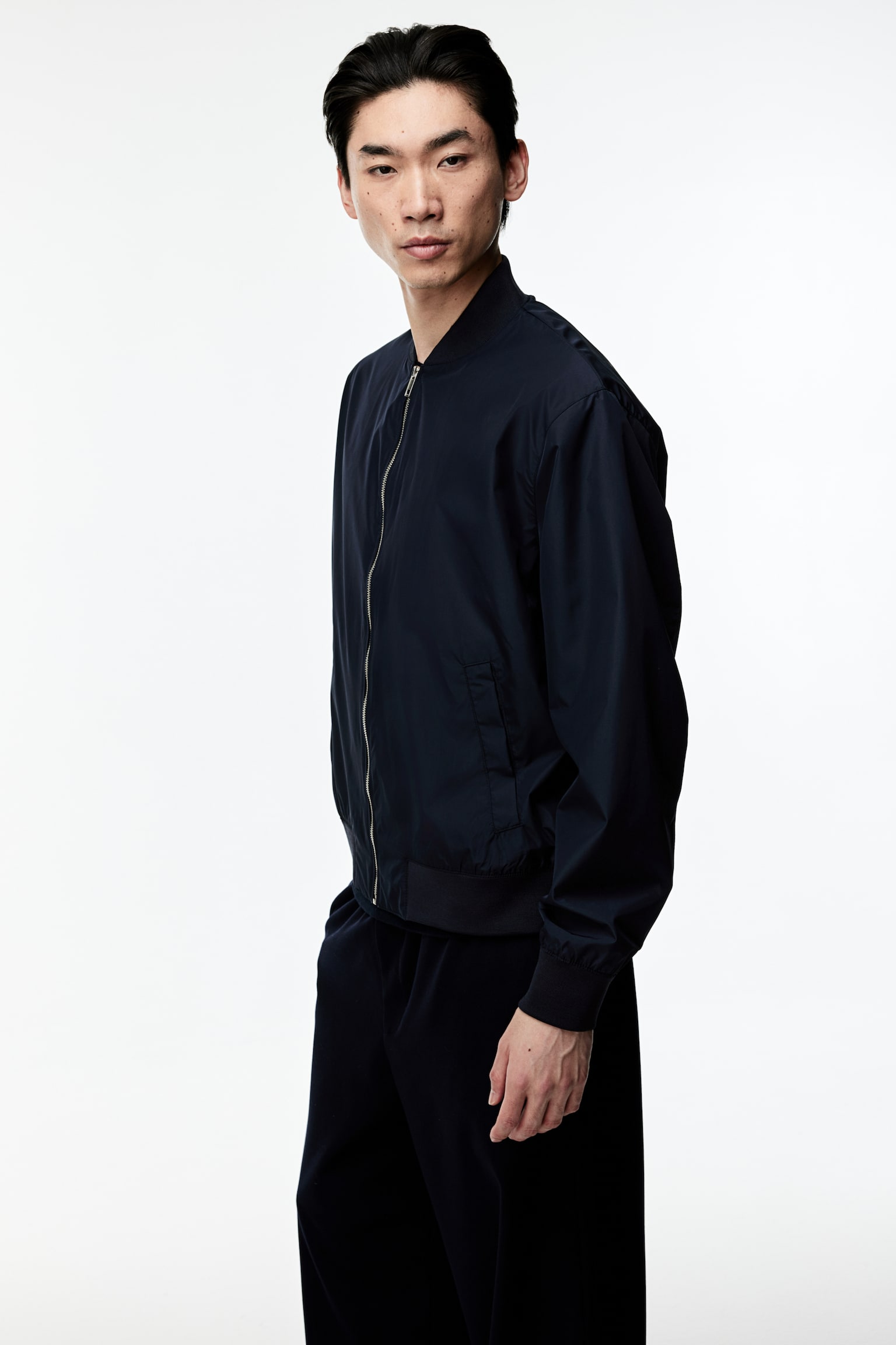 Regular Fit Bomber jacket - Navy blue/Black/Light beige - 3