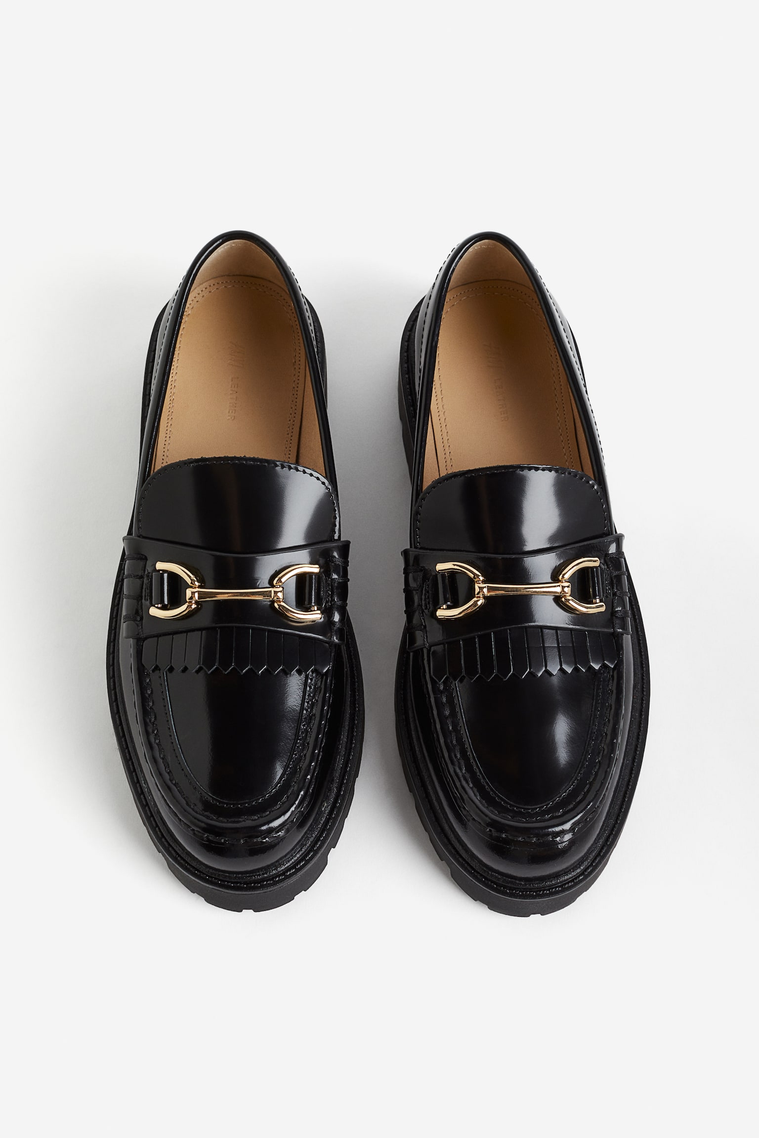 Chunky Leather Loafers - Black - 4