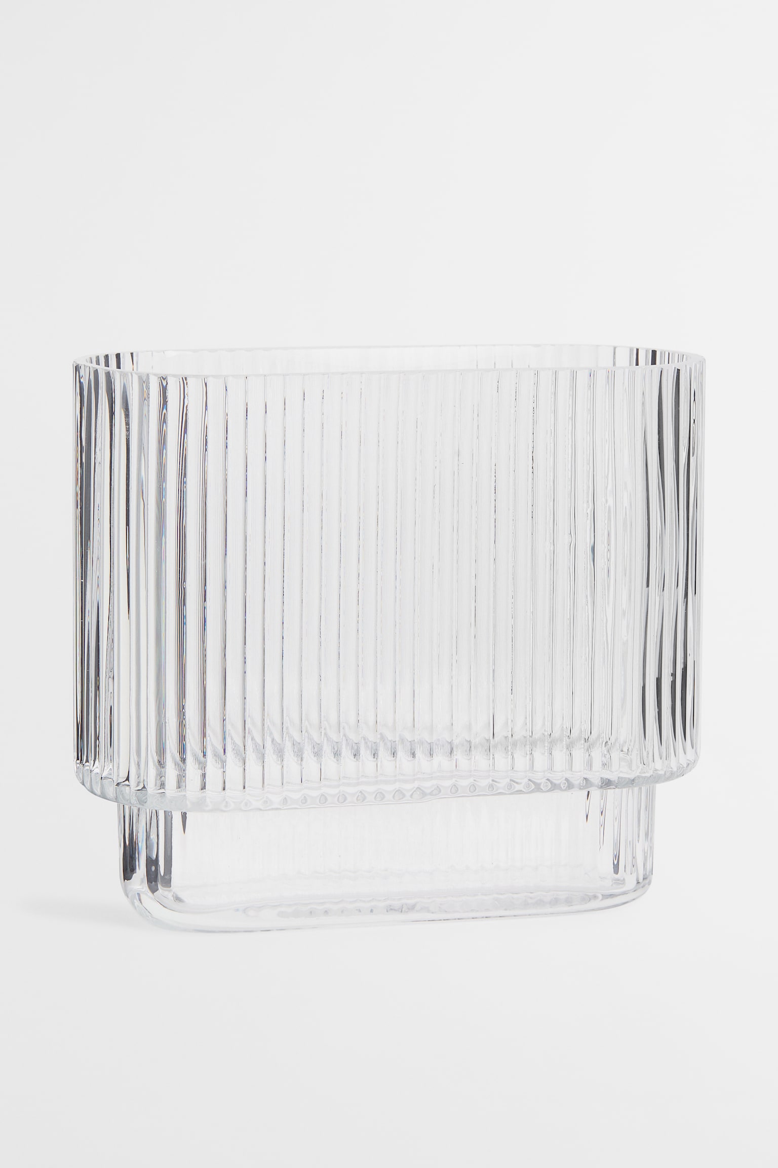 Oval glass vase - Transparent