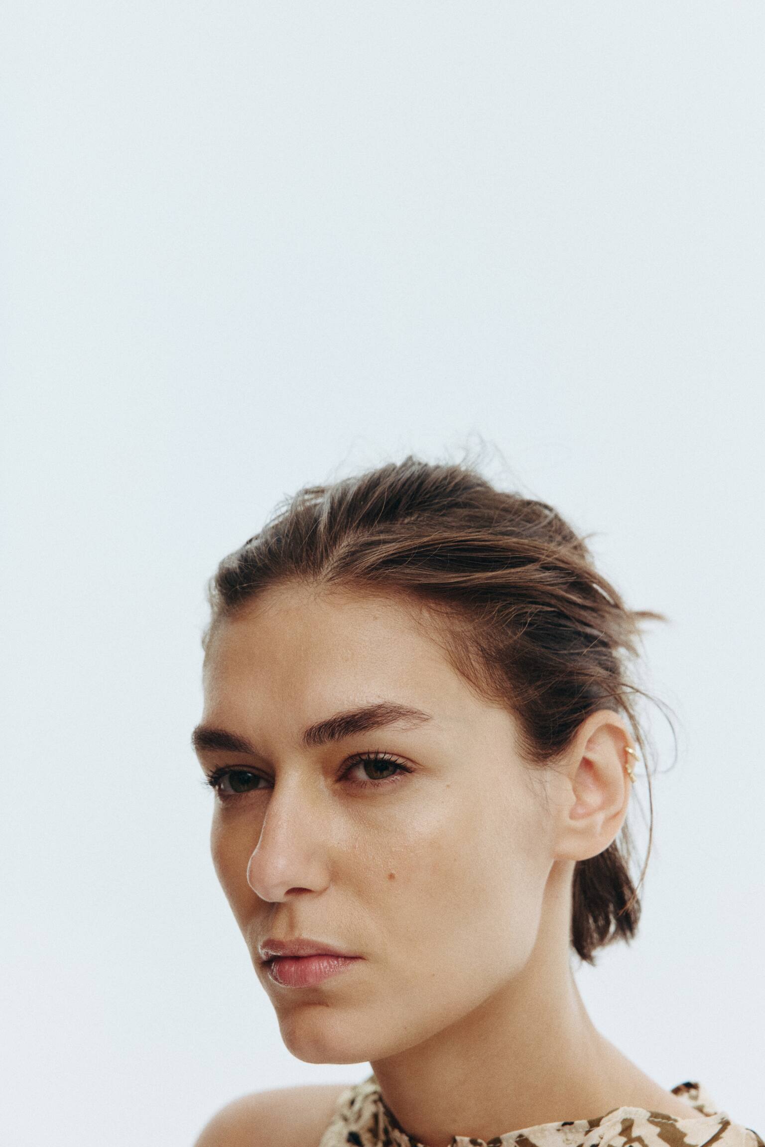 Büzgülü Kolsuz Üst - Açık bej/Desenli/Açık bej/Zebra desenli/Bordo/Şal desenli/Bej/Leopar desenli - 6