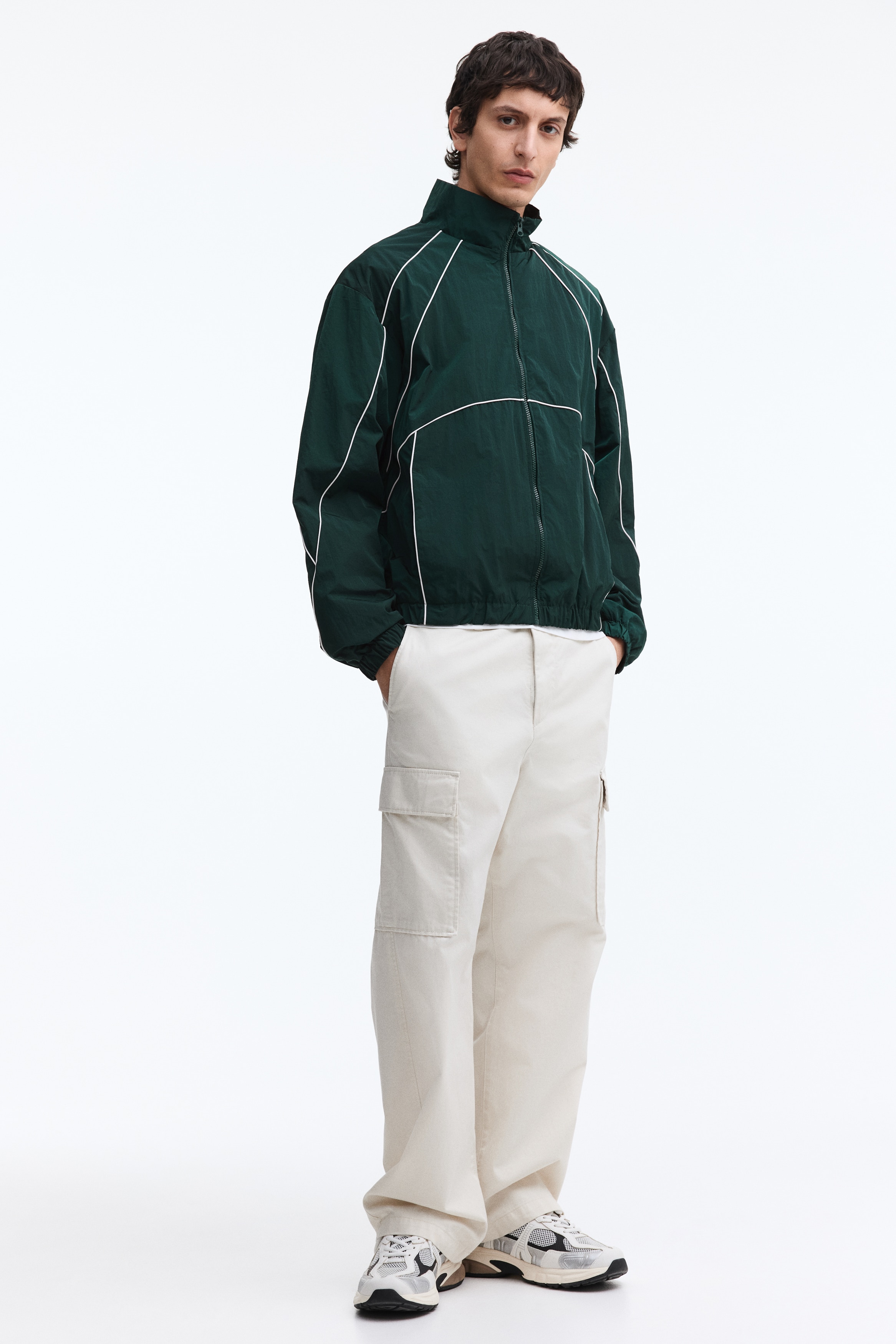 Men's Red Color-Block Track Jacket | H&M US