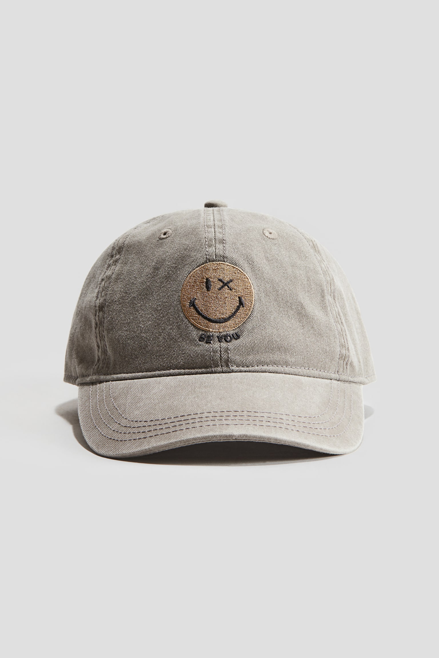 Motif-detail twill cap - Light grey/SmileyWorld®/Dark grey/Kuromi - 1