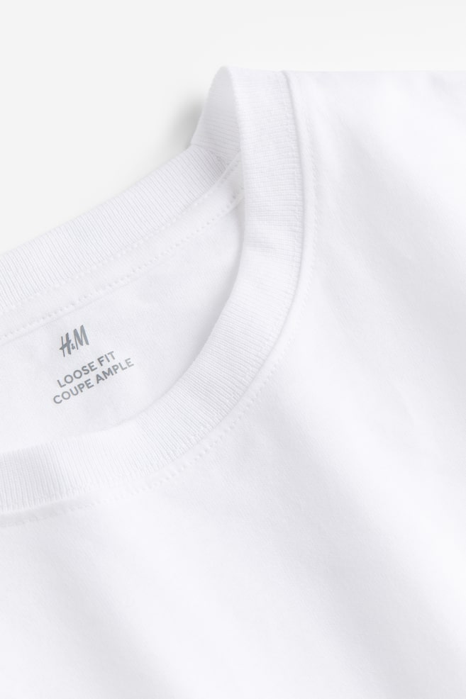 T-shirt Loose Fit - Blanc/Noir/Beige/Vert foncé/dc/dc/dc - 5