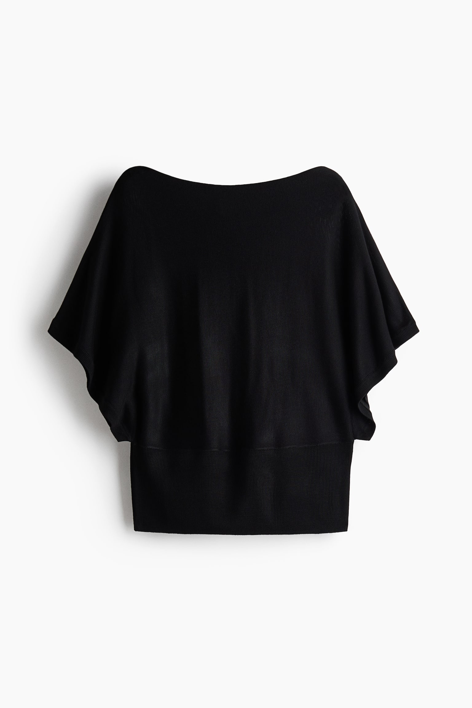 Haut à manches chauve-souris en tricot fin - Noir/Taupe ancien/Gris foncé chiné - 1