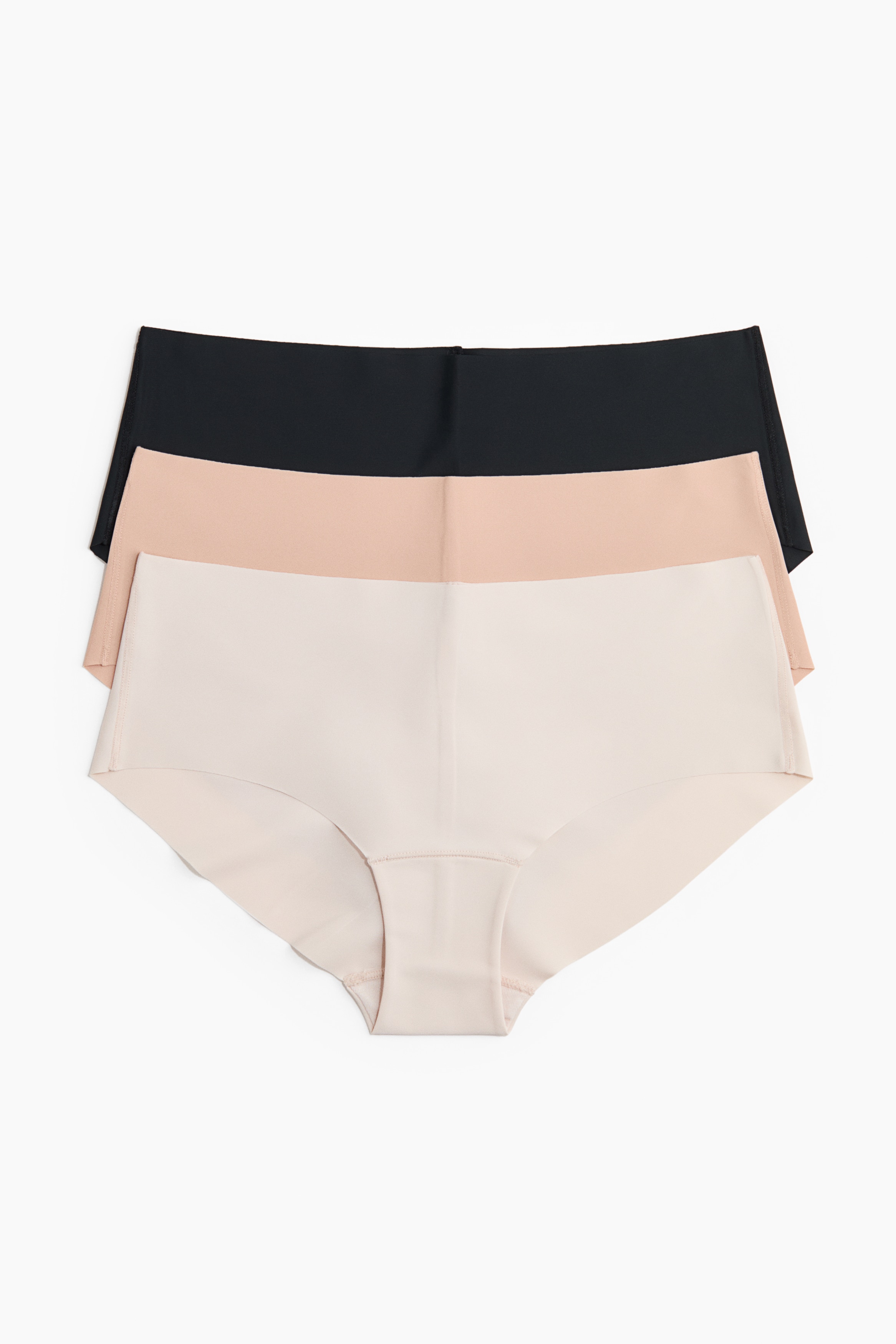 3-pack invisible hipster briefs - Beige/Black/Black/Old rose/Navy blue/Beige