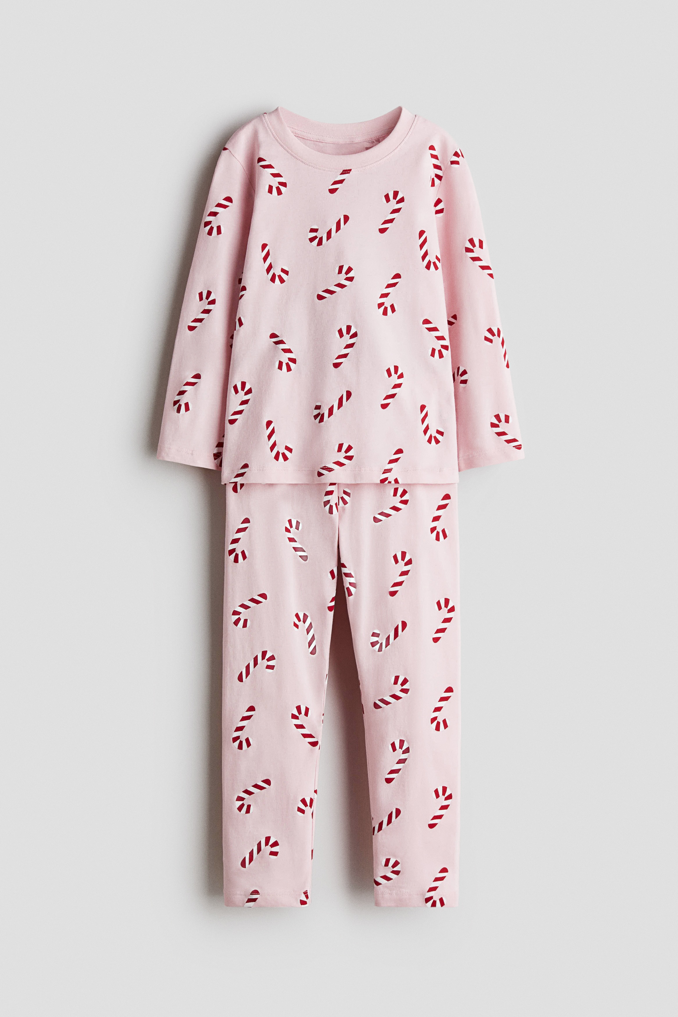 Girls - Light pink/Candy canes Printed cotton pyjamas - Size: 2-4Y  - H&M