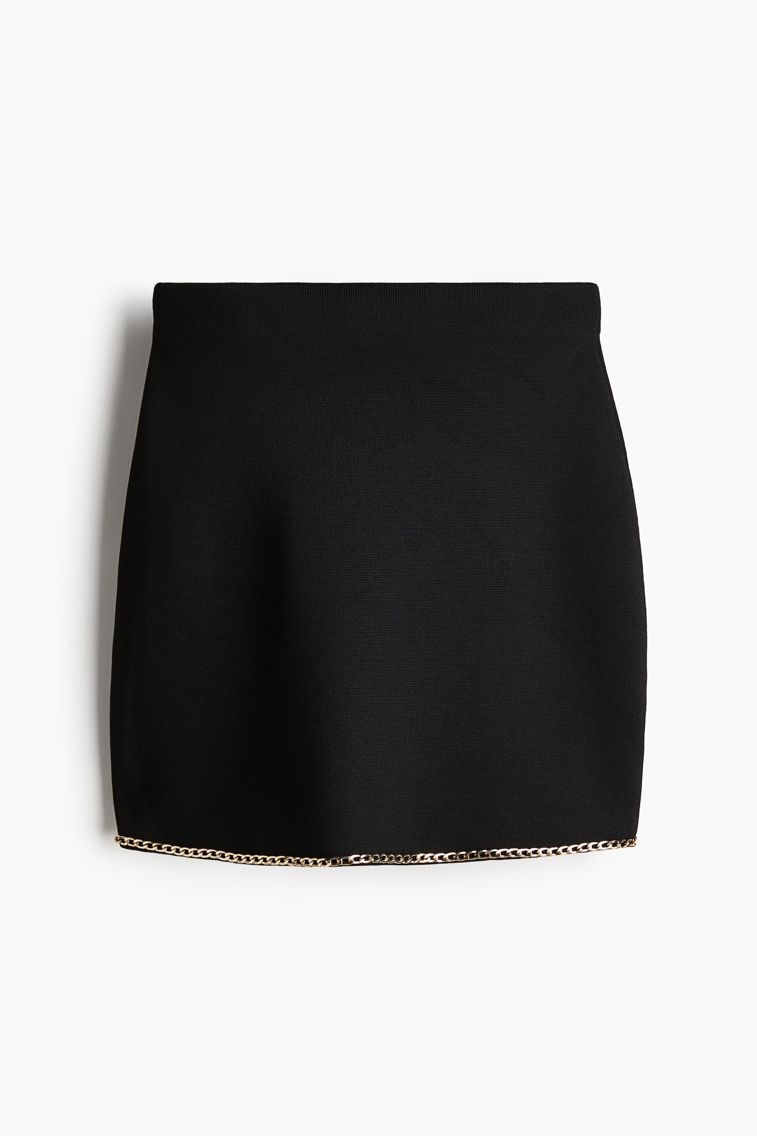 Chain-detail knitted skirt - Black - 2