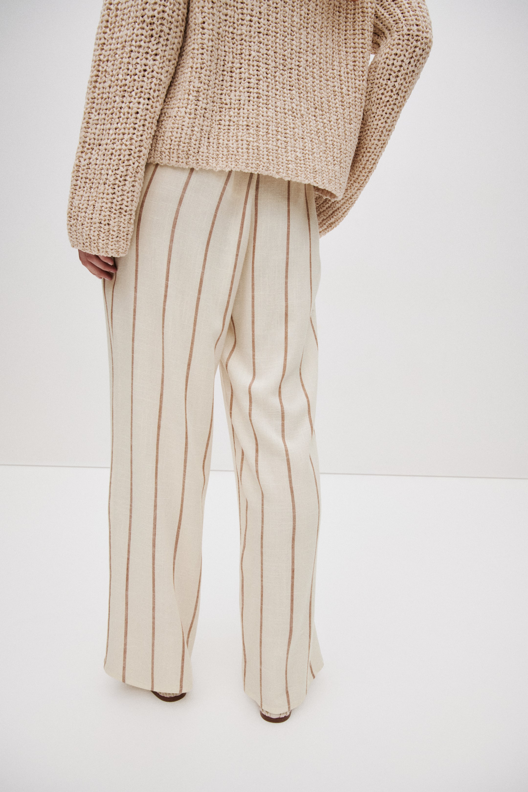 Pantalon en lin mélangé avec cordon de serrage